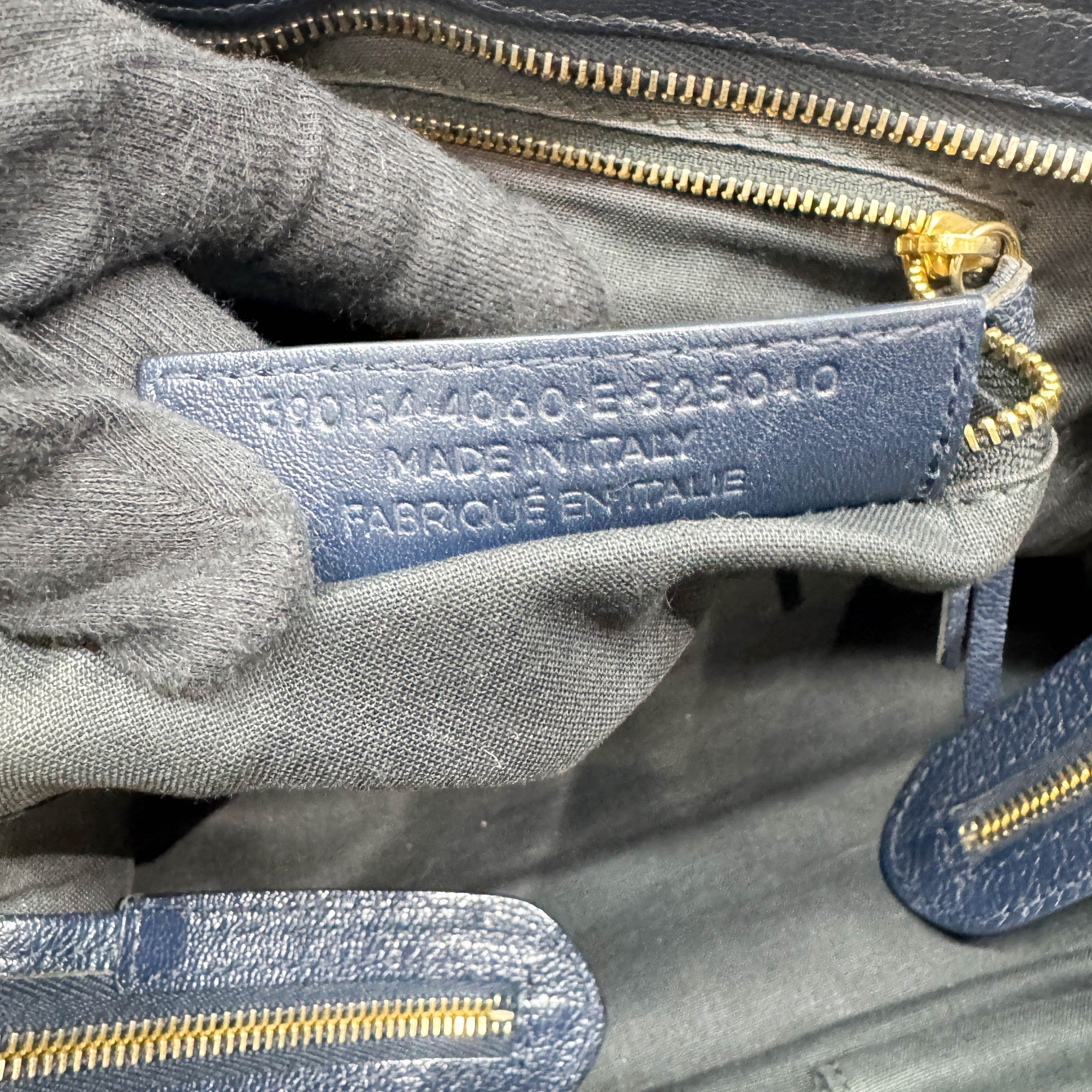 The City Navy Leather Two Way Bag