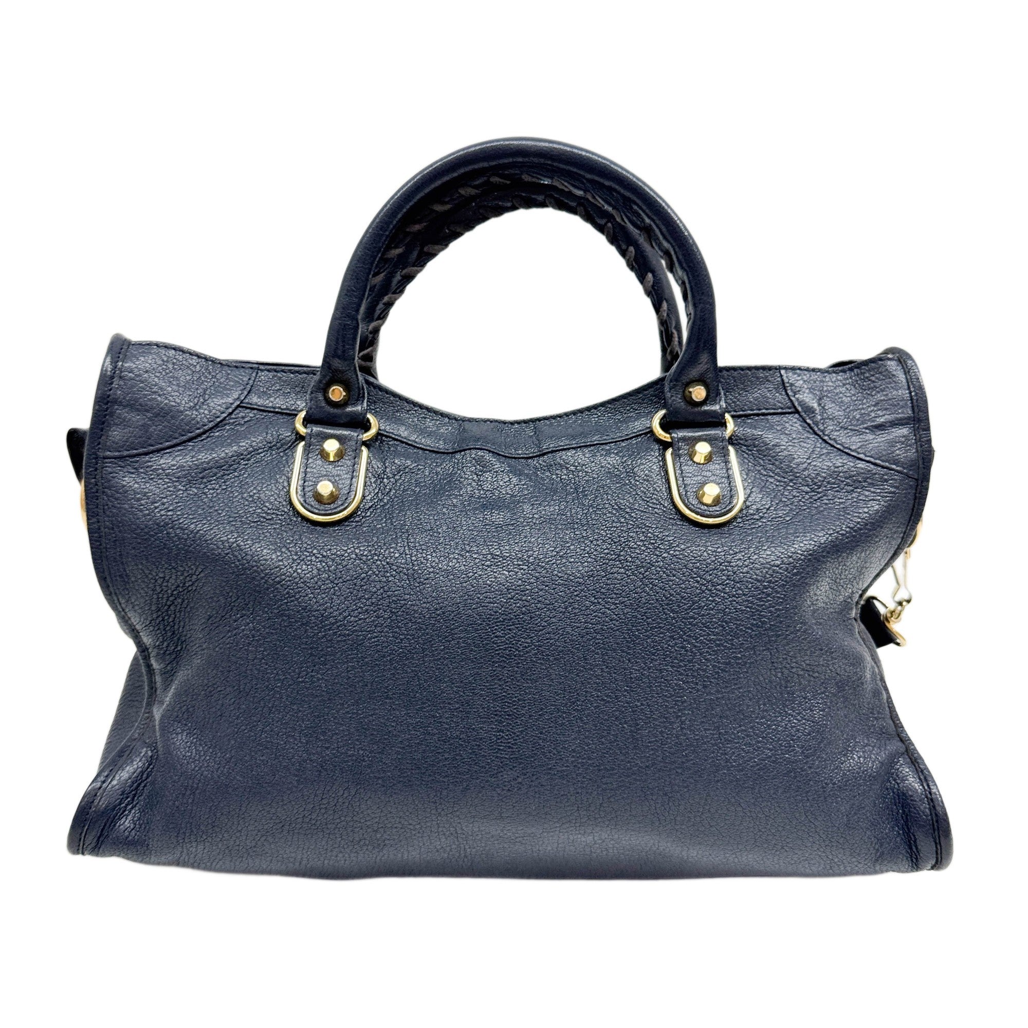 The City Navy Leather Two Way Bag