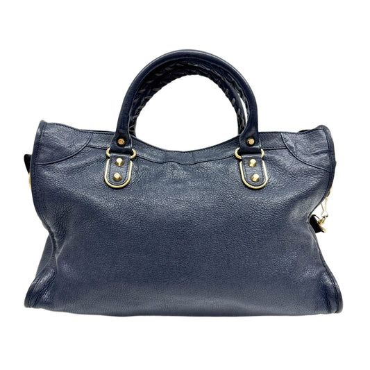 The City Navy Leather Two Way Bag