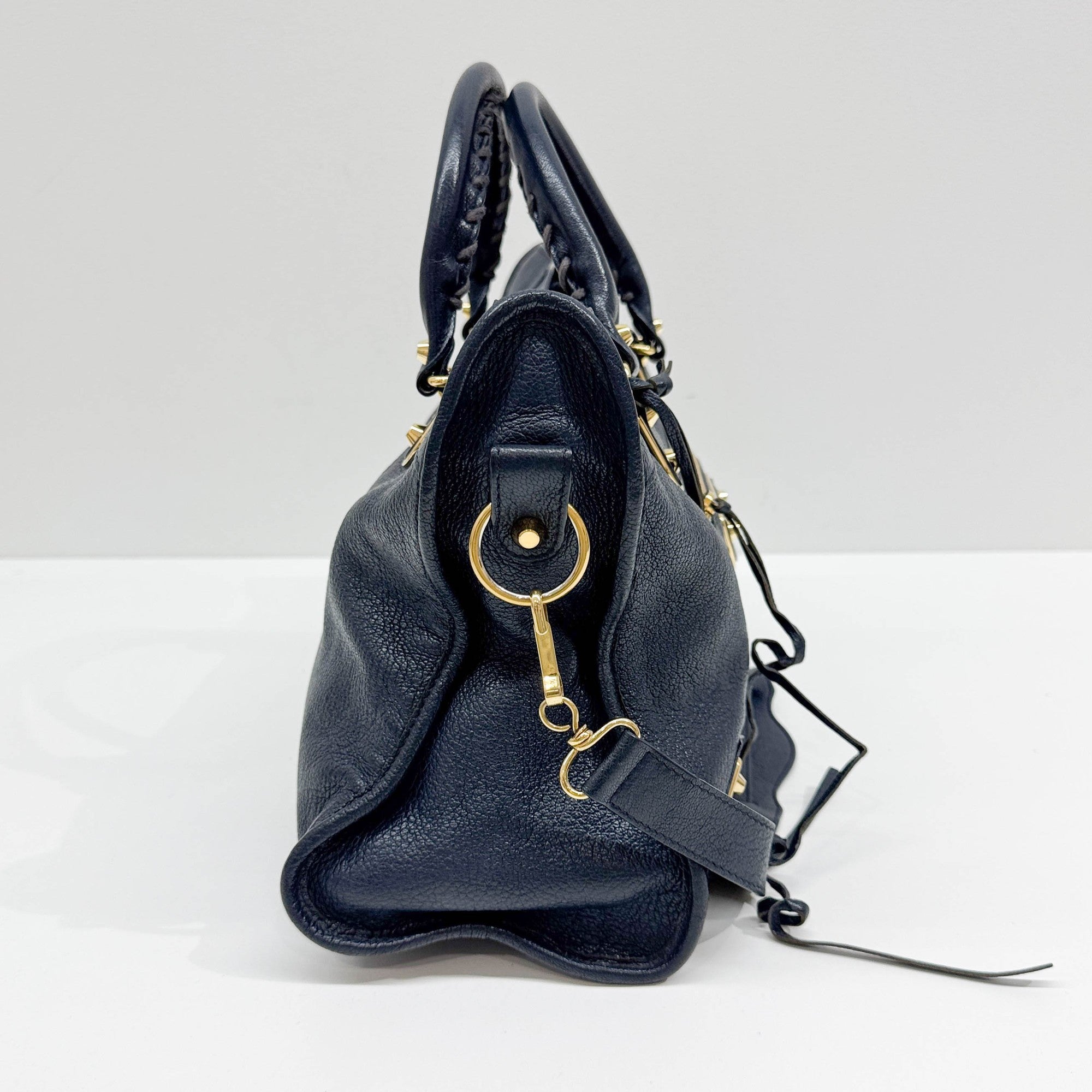 The City Navy Leather Two Way Bag