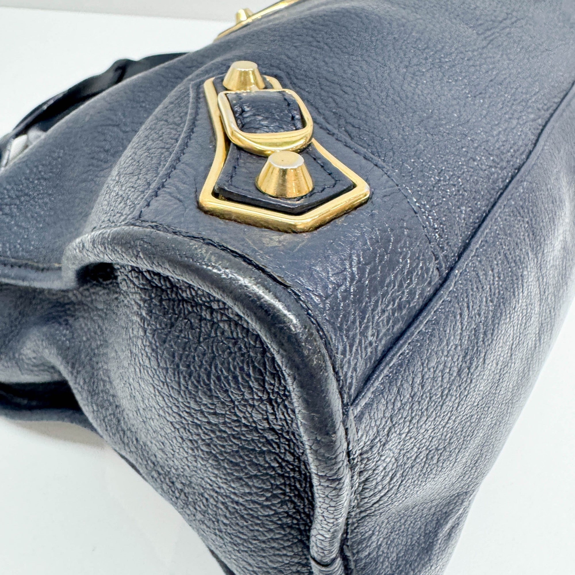 The City Navy Leather Two Way Bag