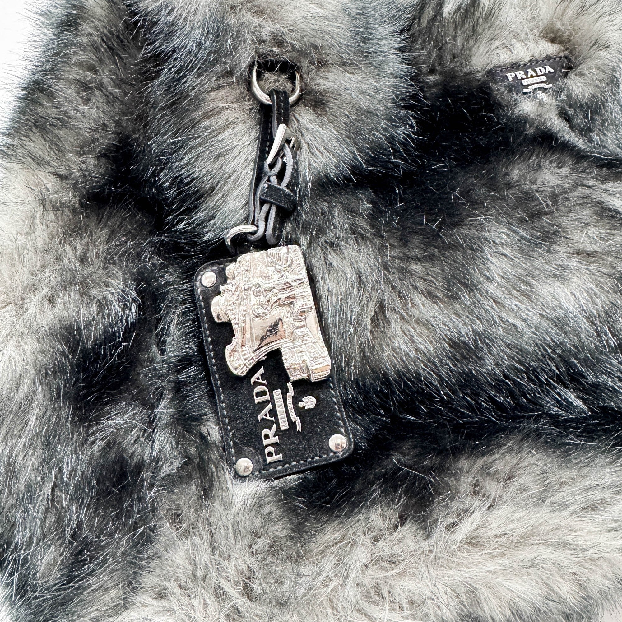 Canapa GM Black and Grey Eco-Fur Tote Bag