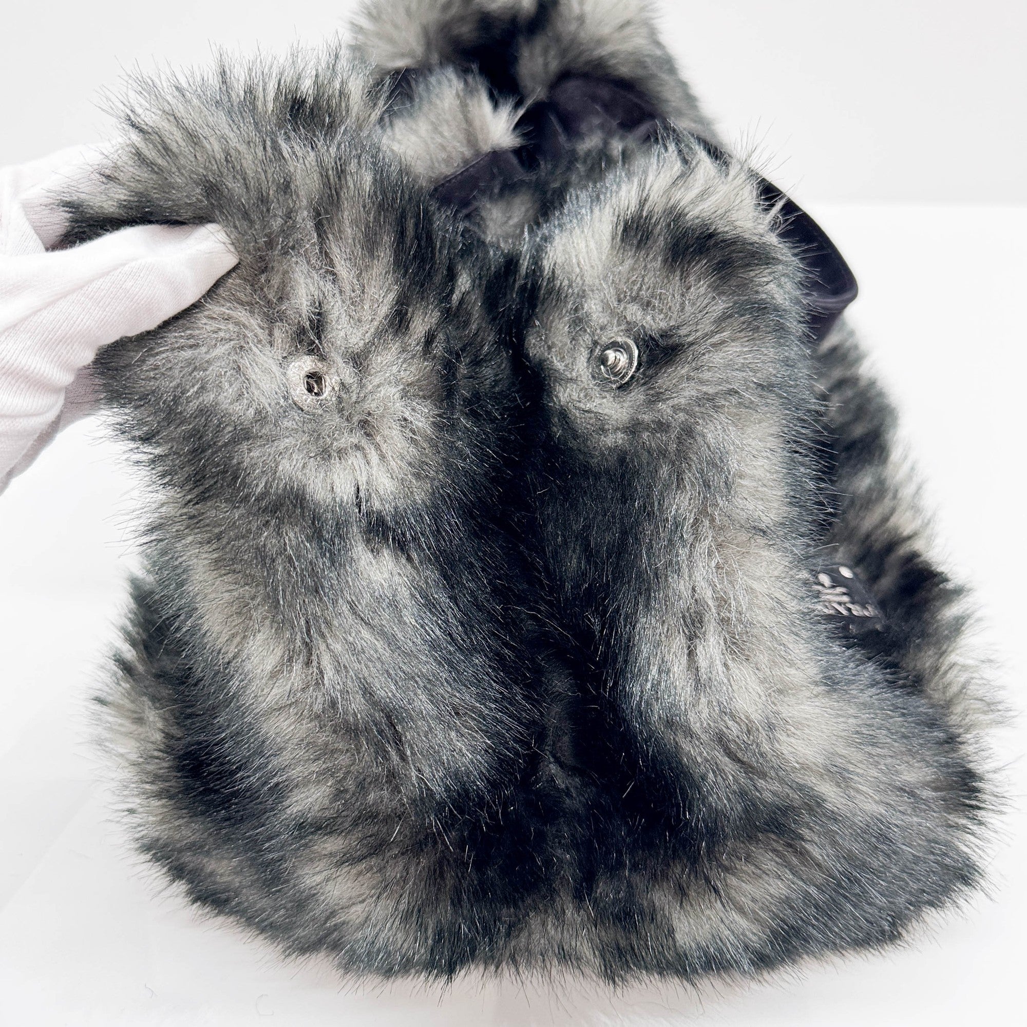 Canapa GM Black and Grey Eco-Fur Tote Bag