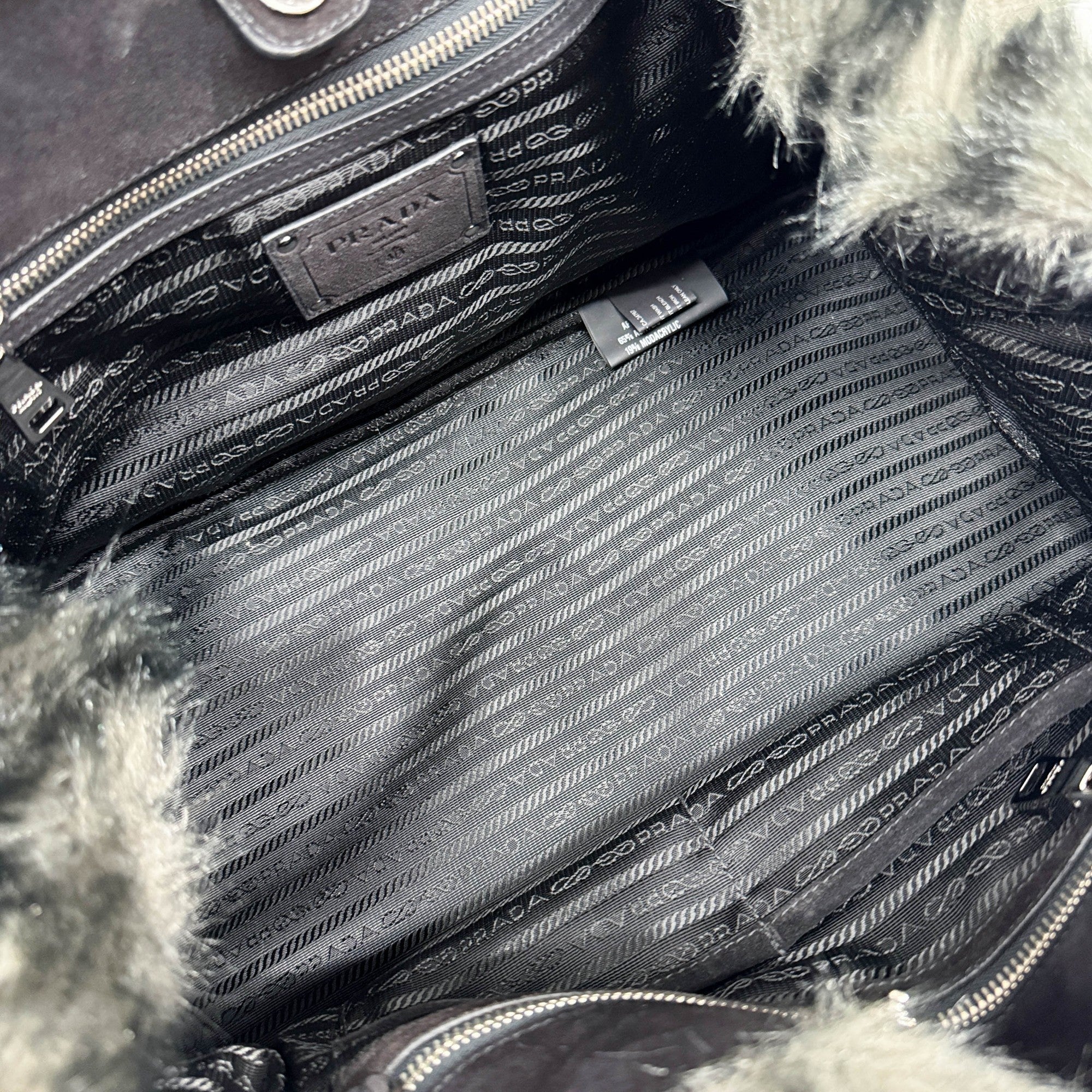 Canapa GM Black and Grey Eco-Fur Tote Bag