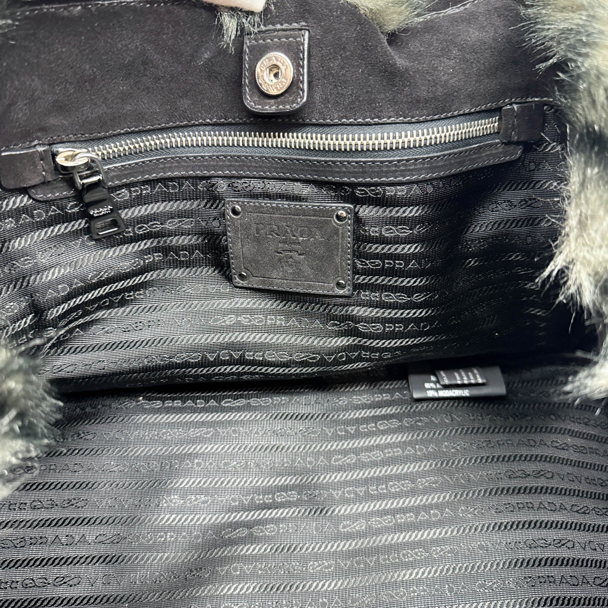 Canapa GM Black and Grey Eco-Fur Tote Bag