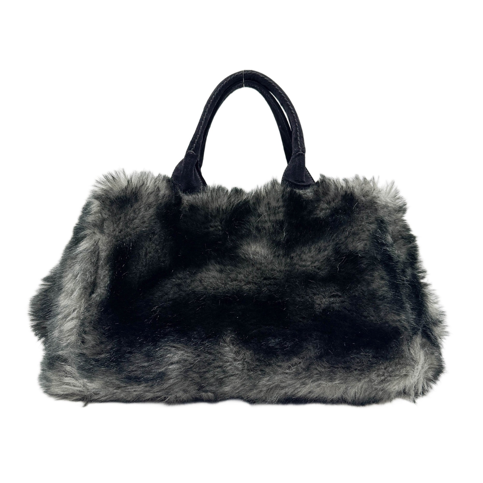 Canapa GM Black and Grey Eco-Fur Tote Bag