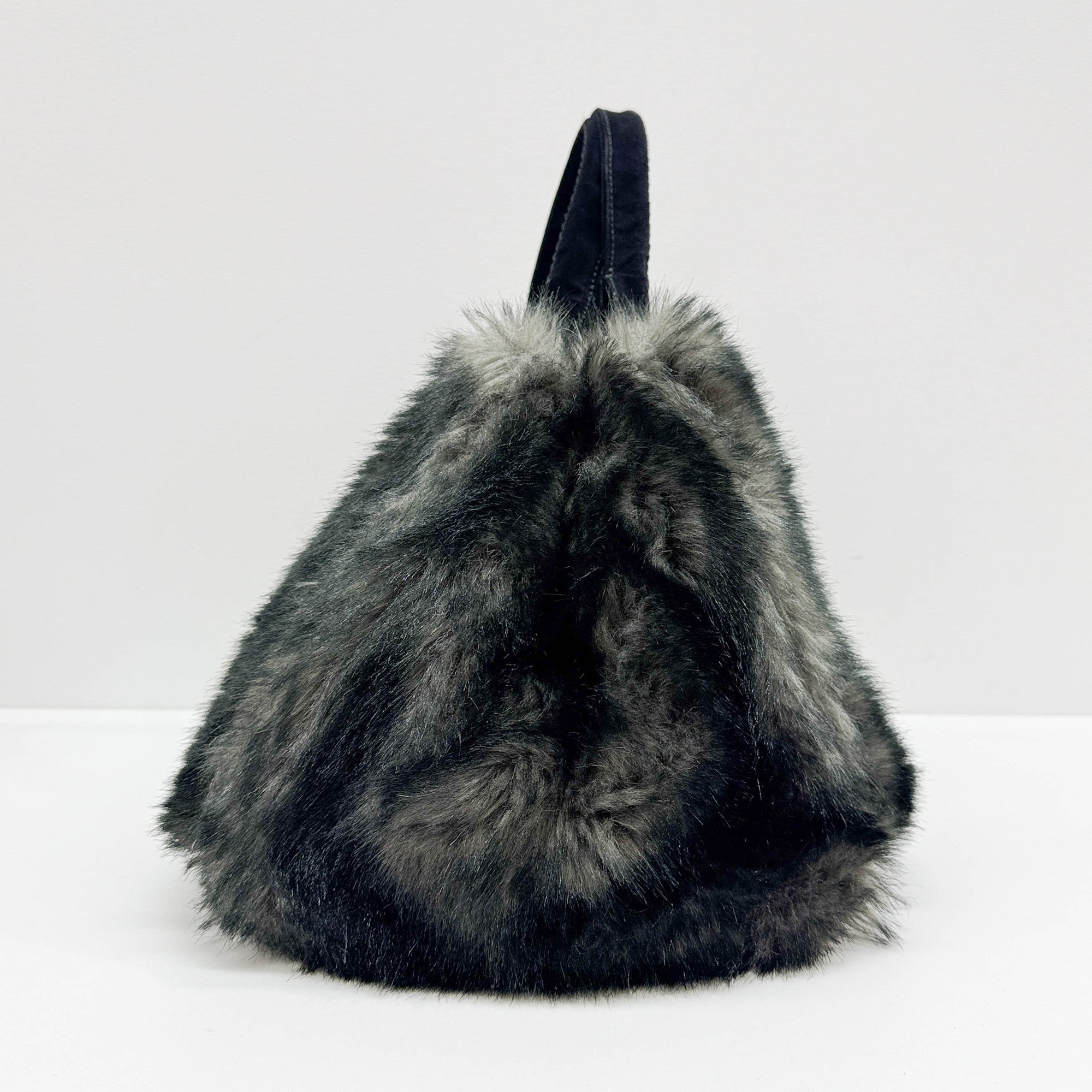 Canapa GM Black and Grey Eco-Fur Tote Bag