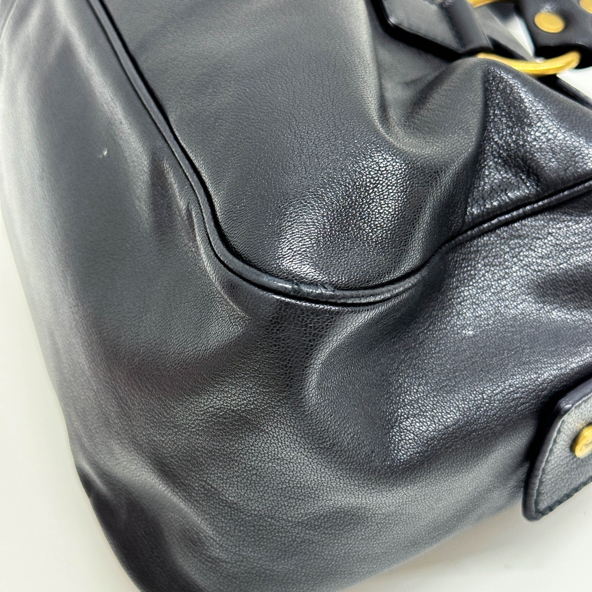 Muse Black Leather Shoulder Bag