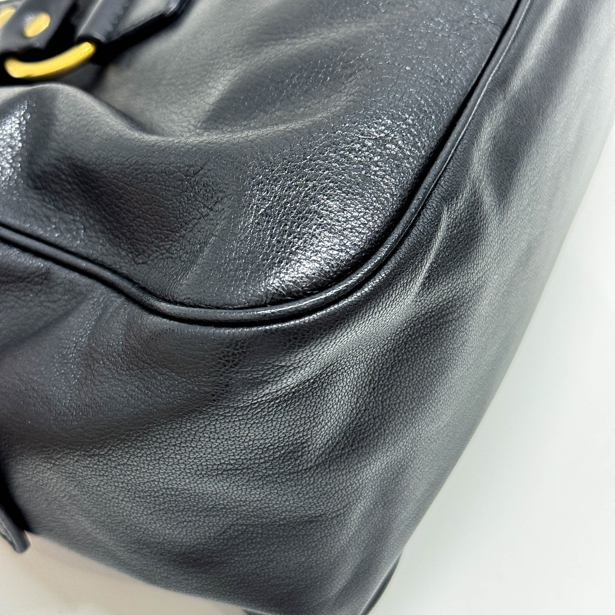 Muse Black Leather Shoulder Bag