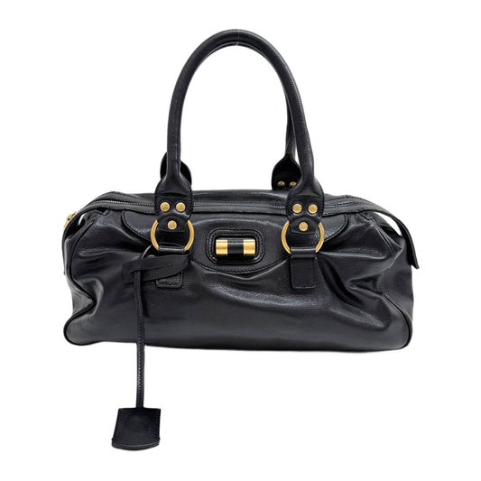Muse Black Leather Shoulder Bag