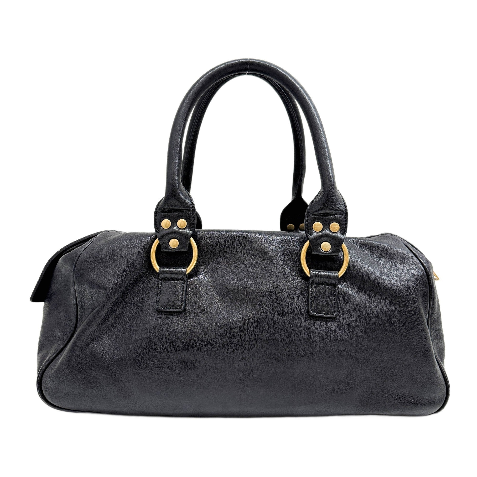 Muse Black Leather Shoulder Bag
