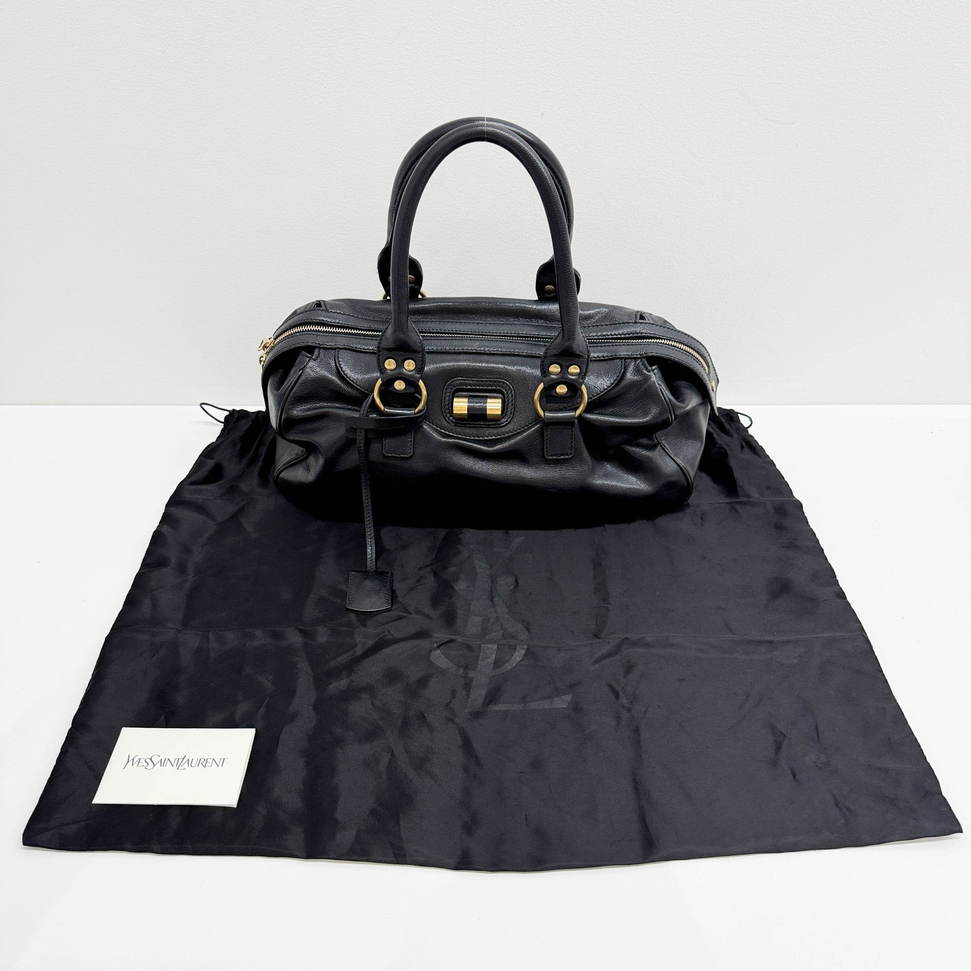 Muse Black Leather Shoulder Bag