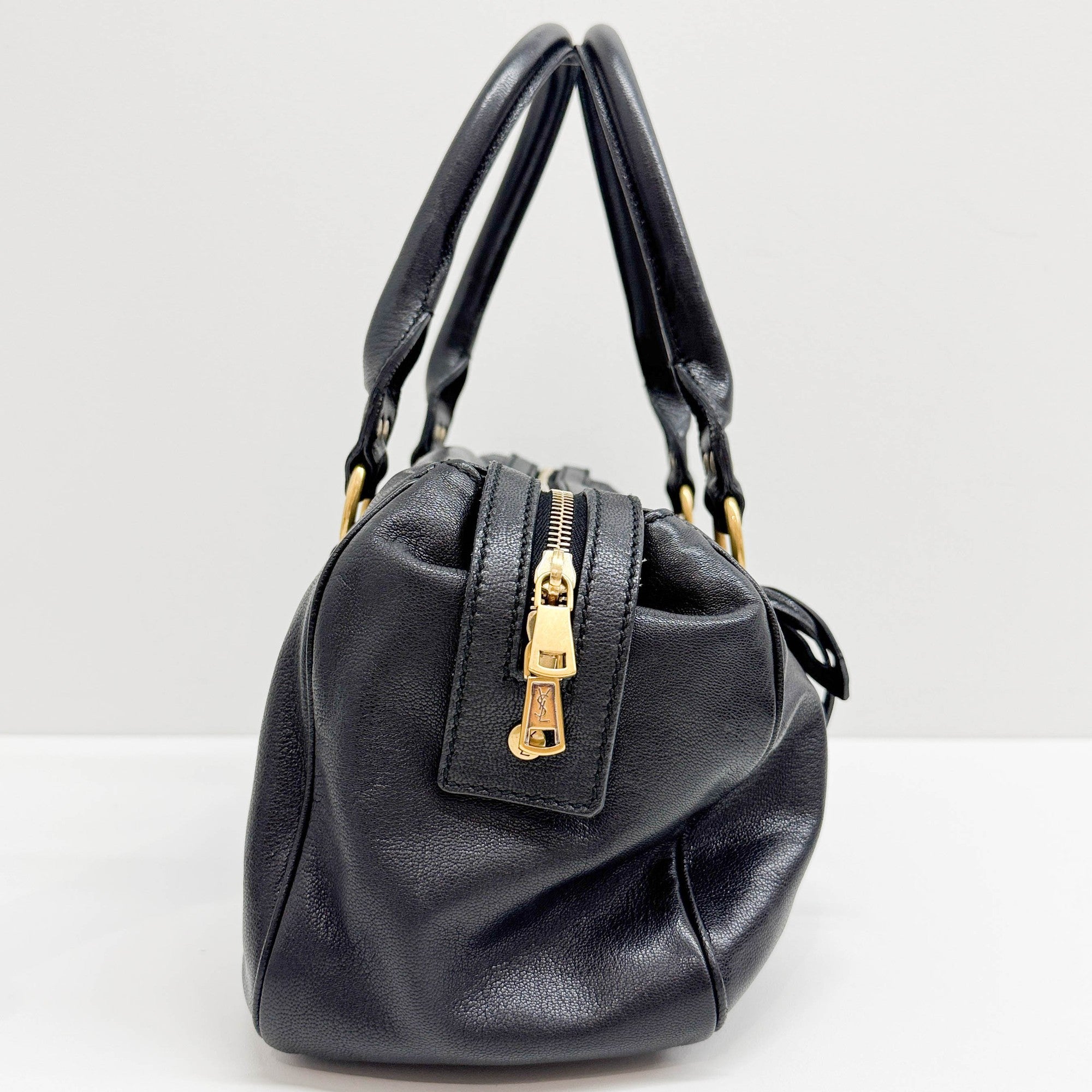Muse Black Leather Shoulder Bag