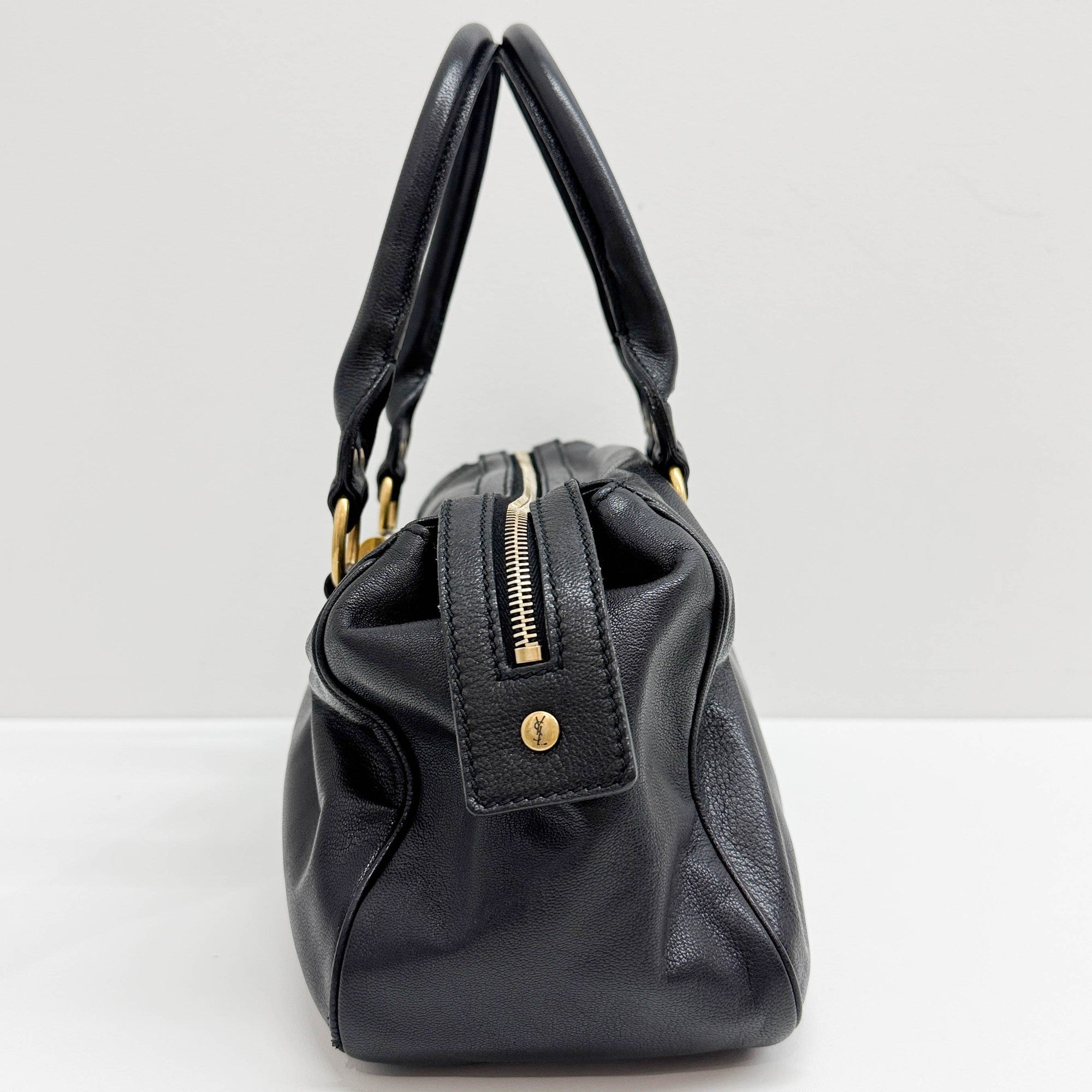 Muse Black Leather Shoulder Bag