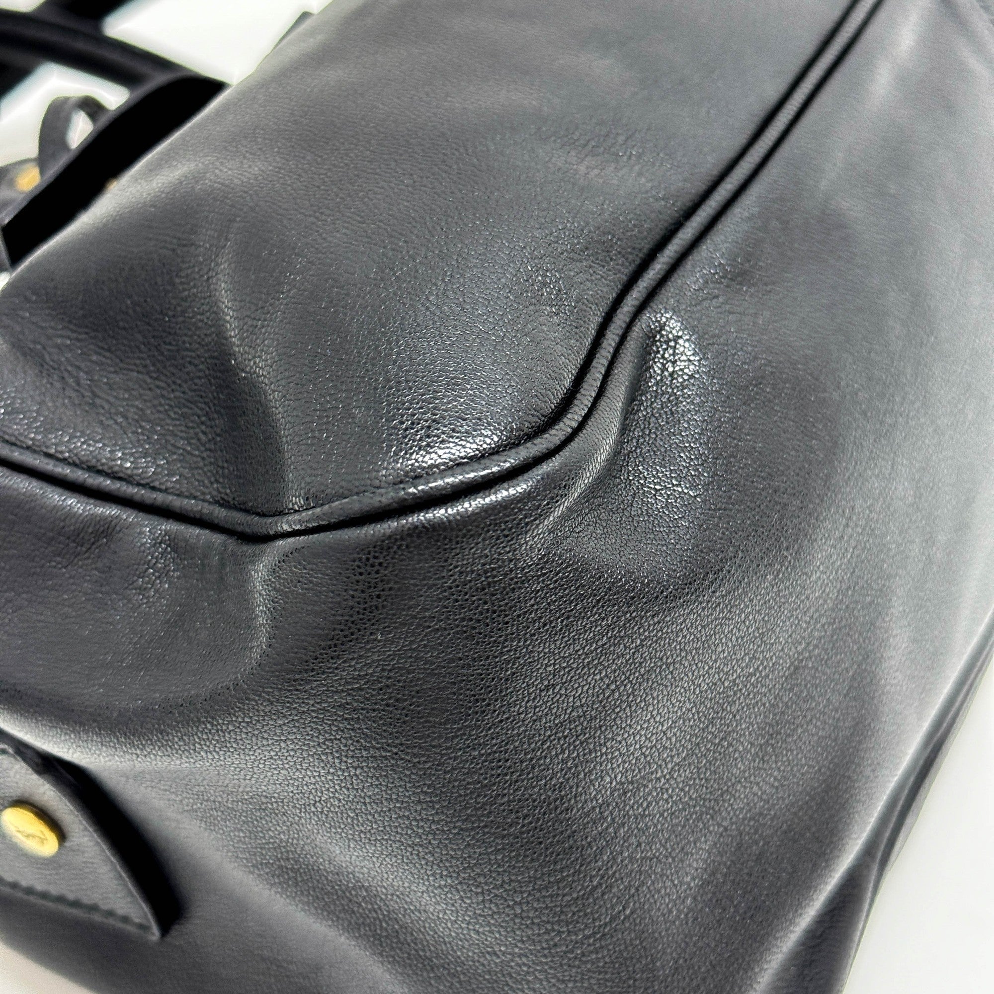 Muse Black Leather Shoulder Bag