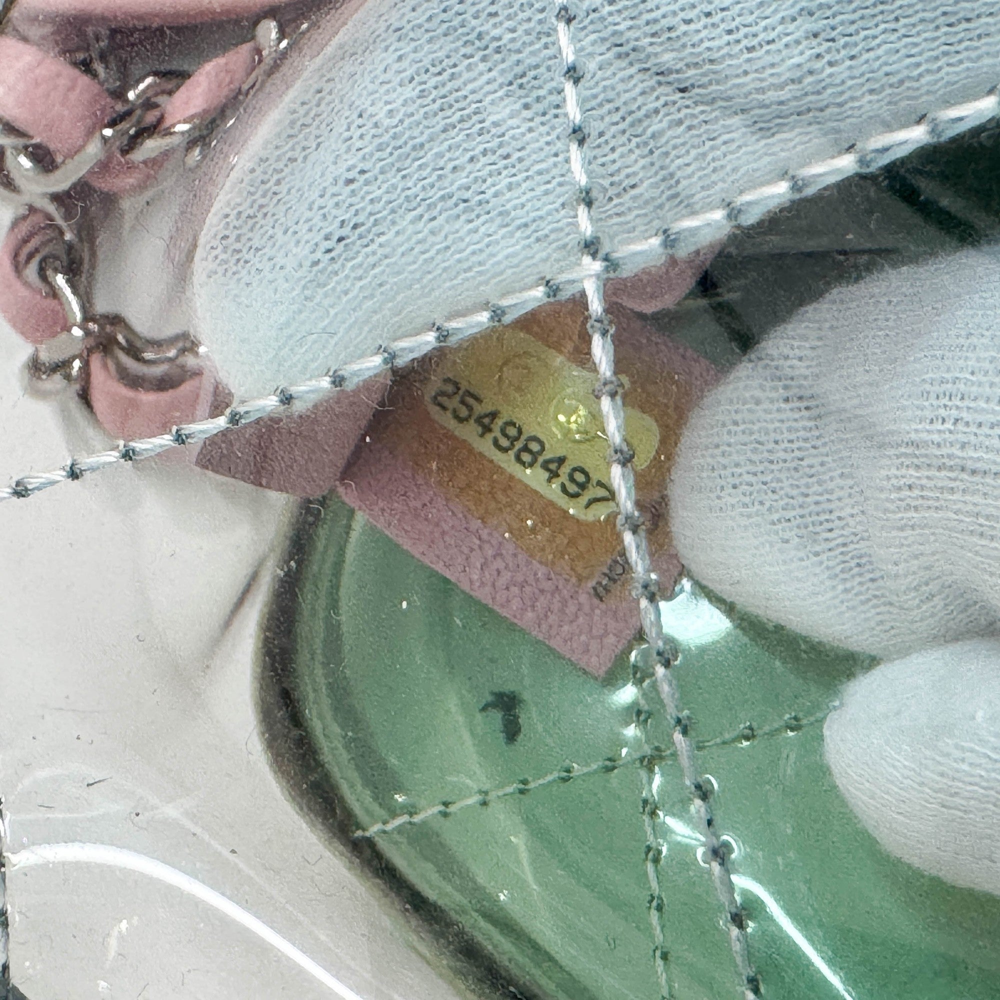 Classic Flap Pink Chain Clear Green Plastic Shoulder Bag