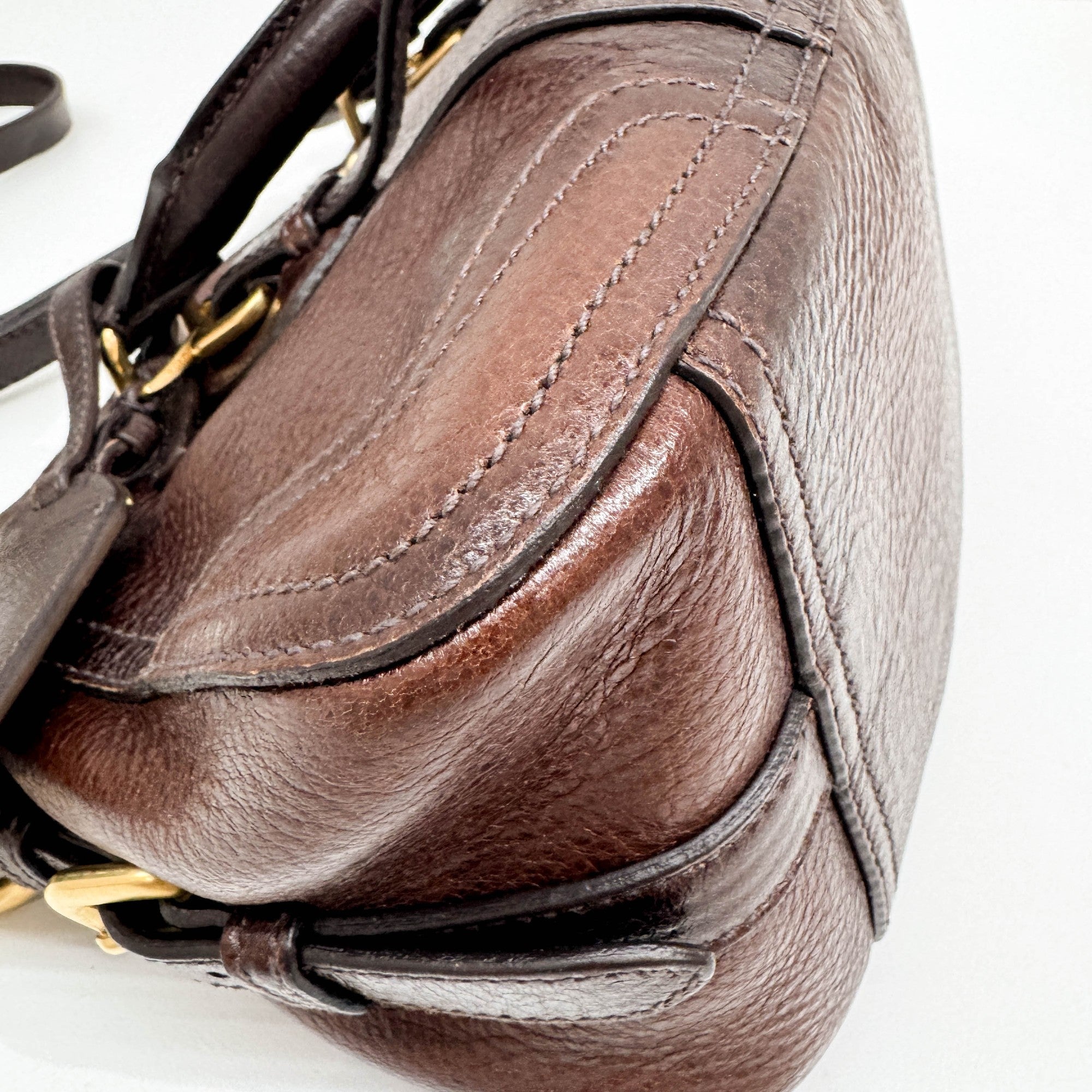 Cervo Antik Brown Leather Two Way Bag