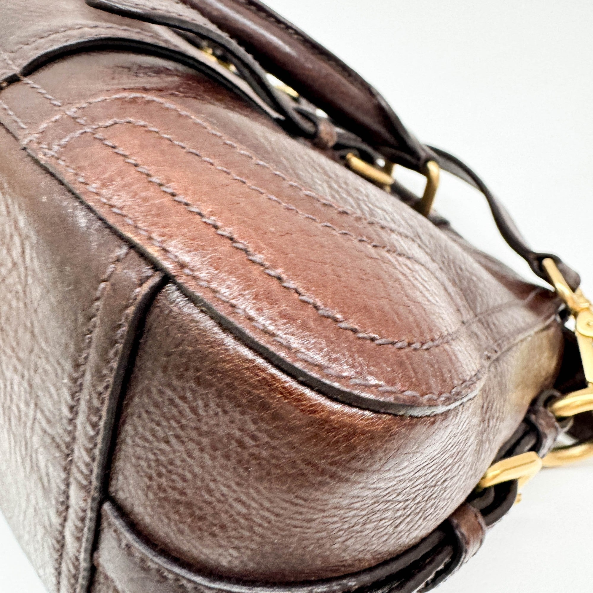 Cervo Antik Brown Leather Two Way Bag