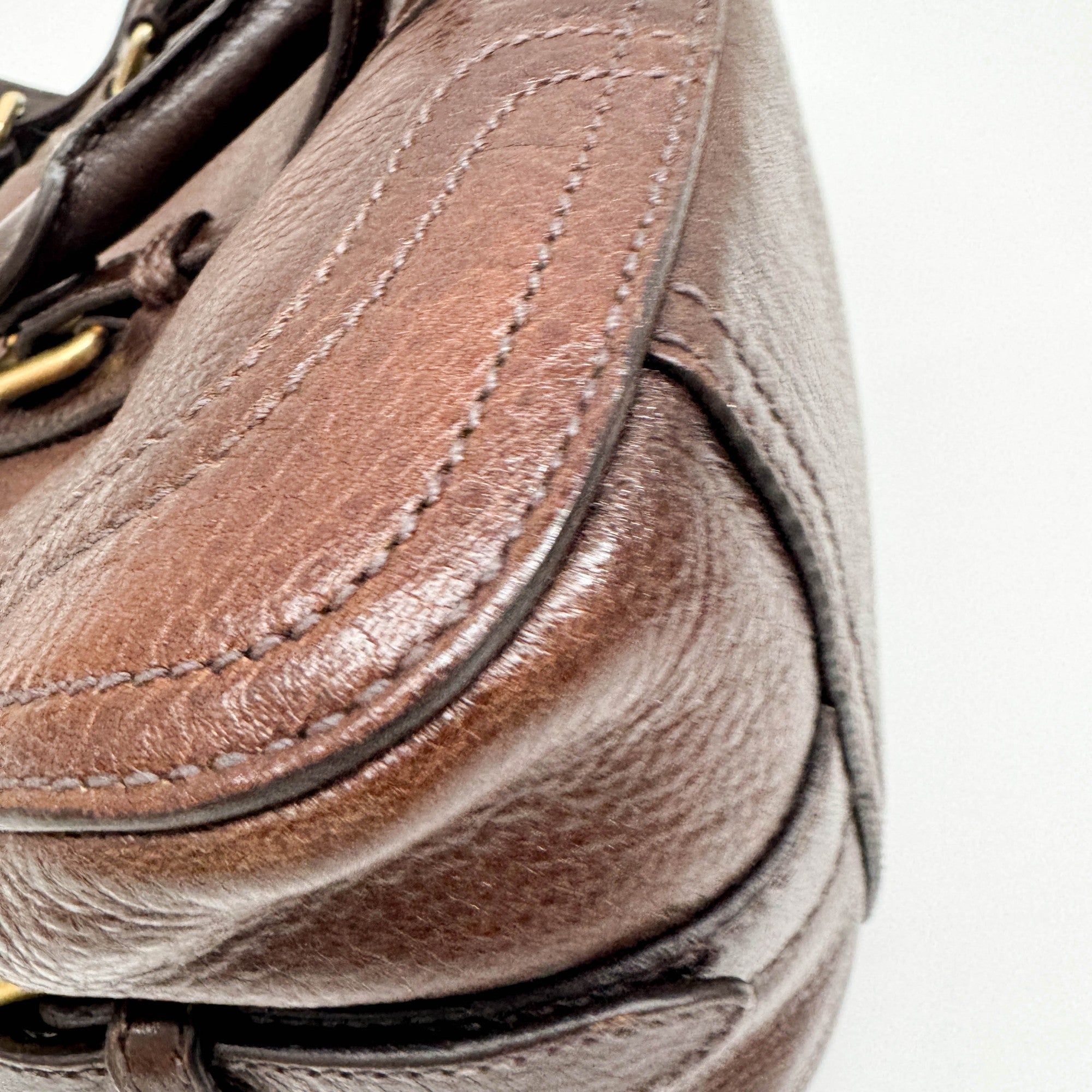 Cervo Antik Brown Leather Two Way Bag