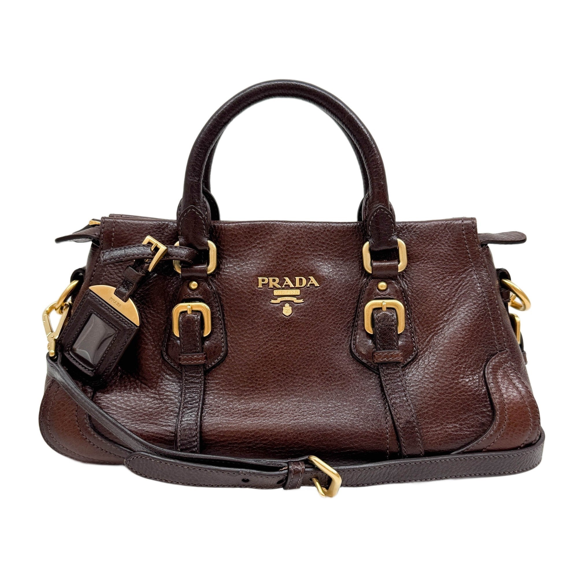 Cervo Antik Brown Leather Two Way Bag