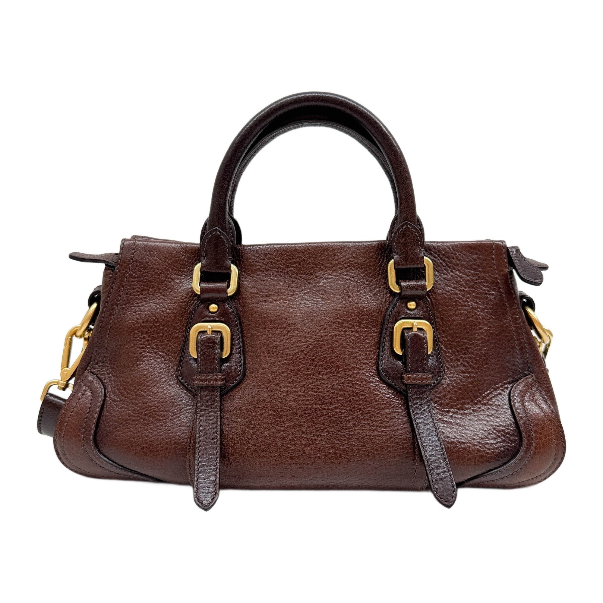 Cervo Antik Brown Leather Two Way Bag
