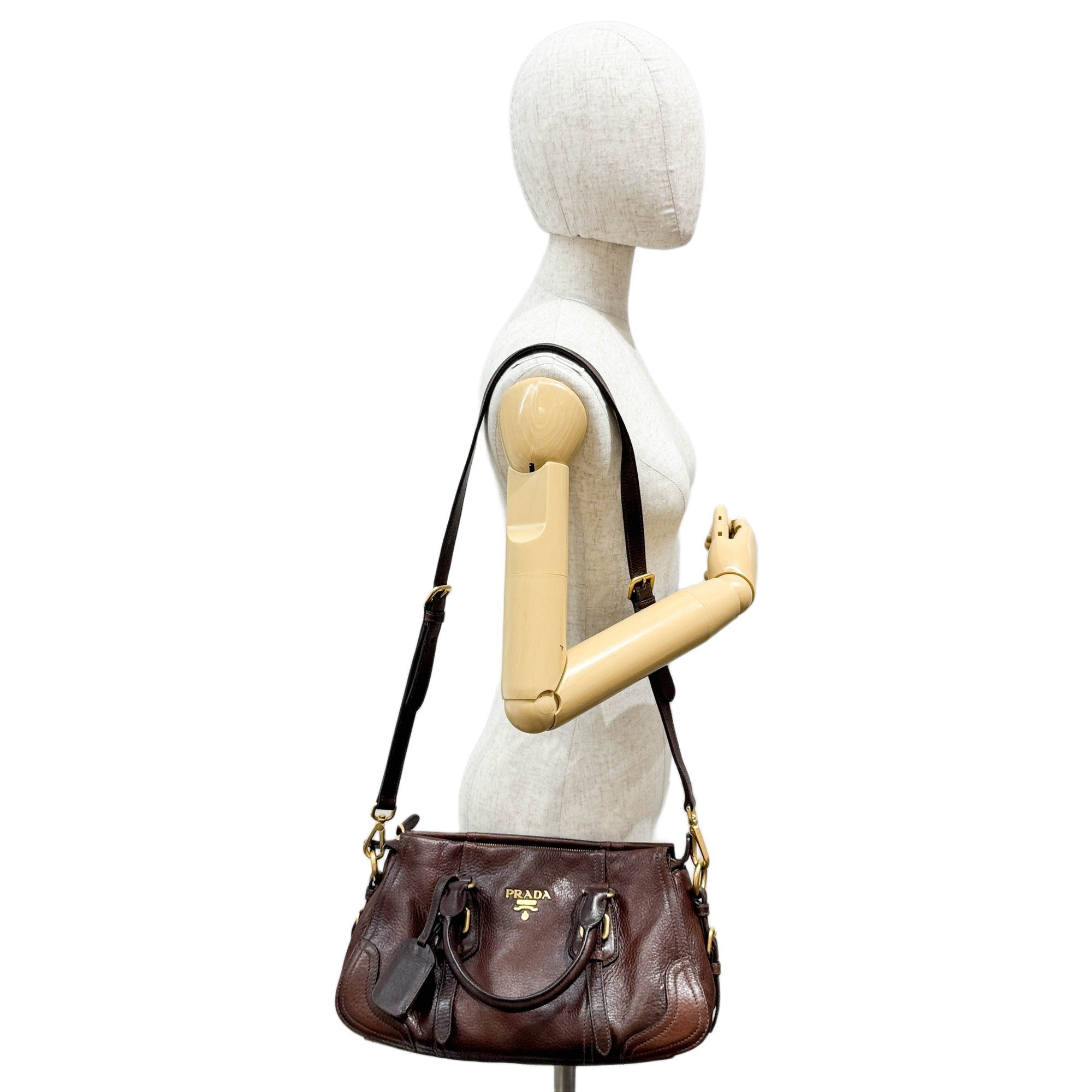 Cervo Antik Brown Leather Two Way Bag