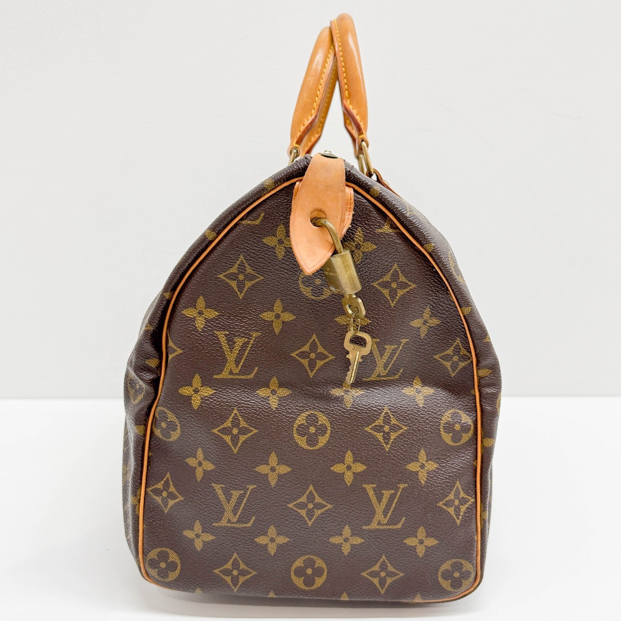 Speedy 35 Brown Monogram Canvas Hand Bag