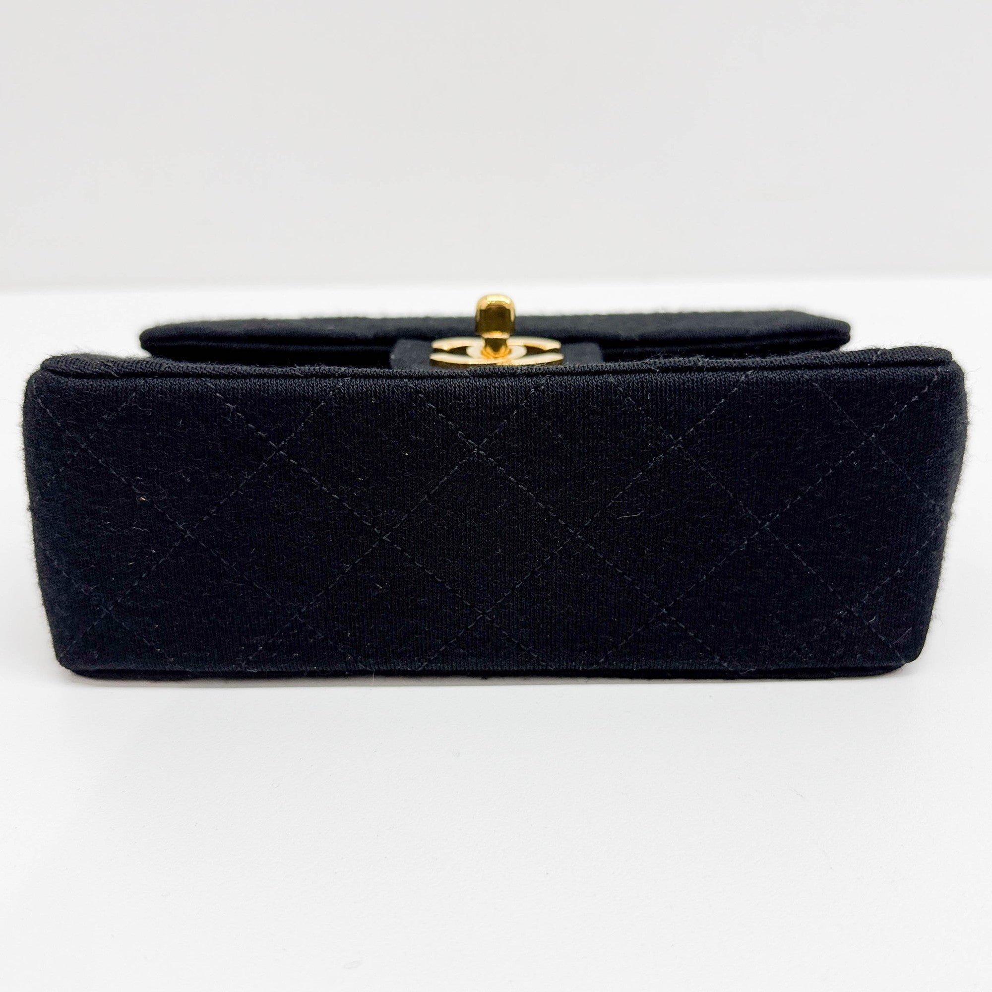Mini Square Classic Flap 1986 Matelasse Black Cotton Shoulder Bag