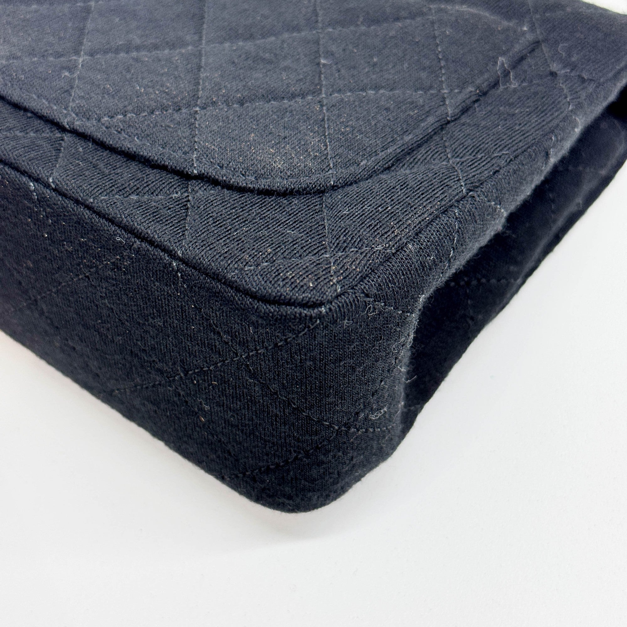 Mini Square Classic Flap 1986 Matelasse Black Cotton Shoulder Bag