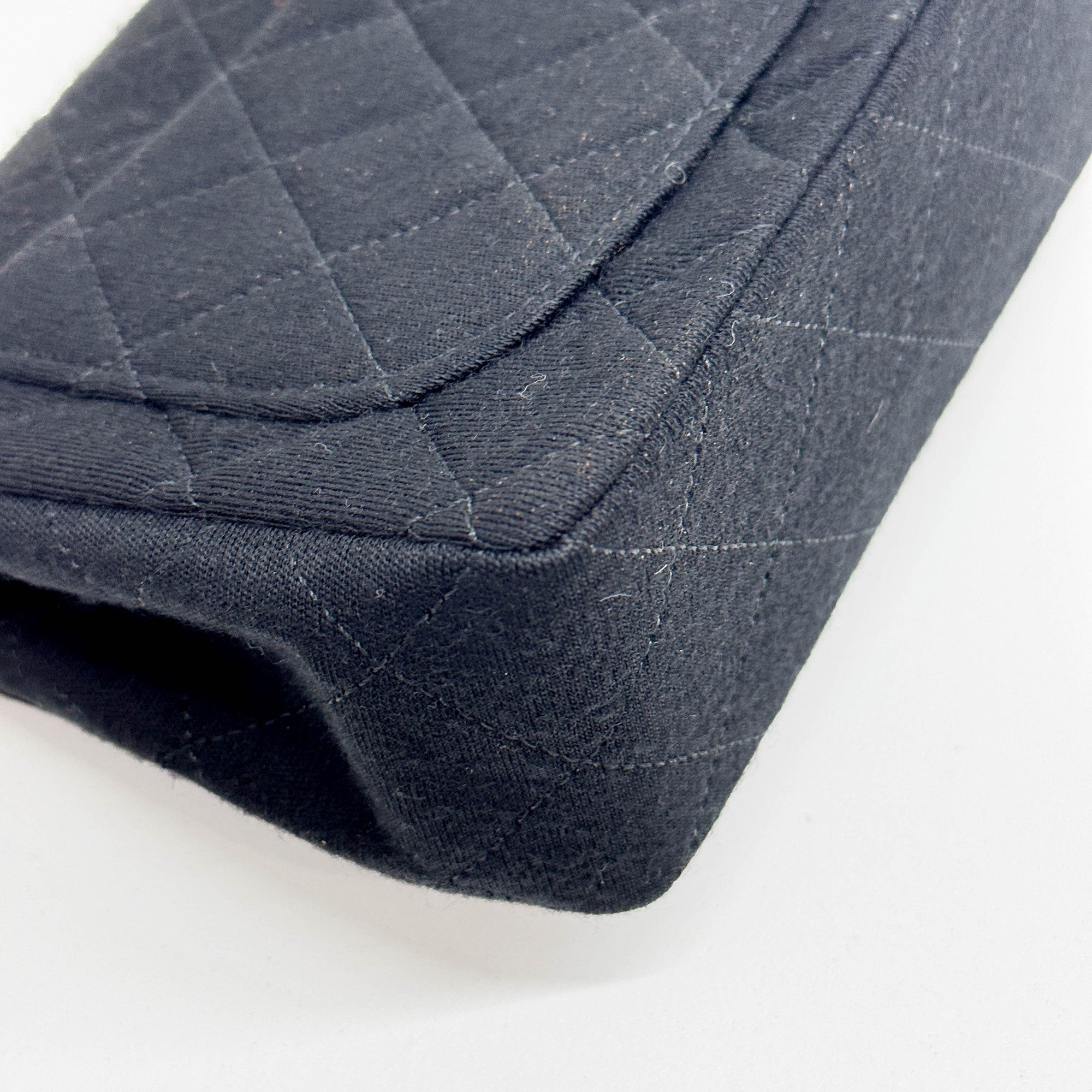 Mini Square Classic Flap 1986 Matelasse Black Cotton Shoulder Bag