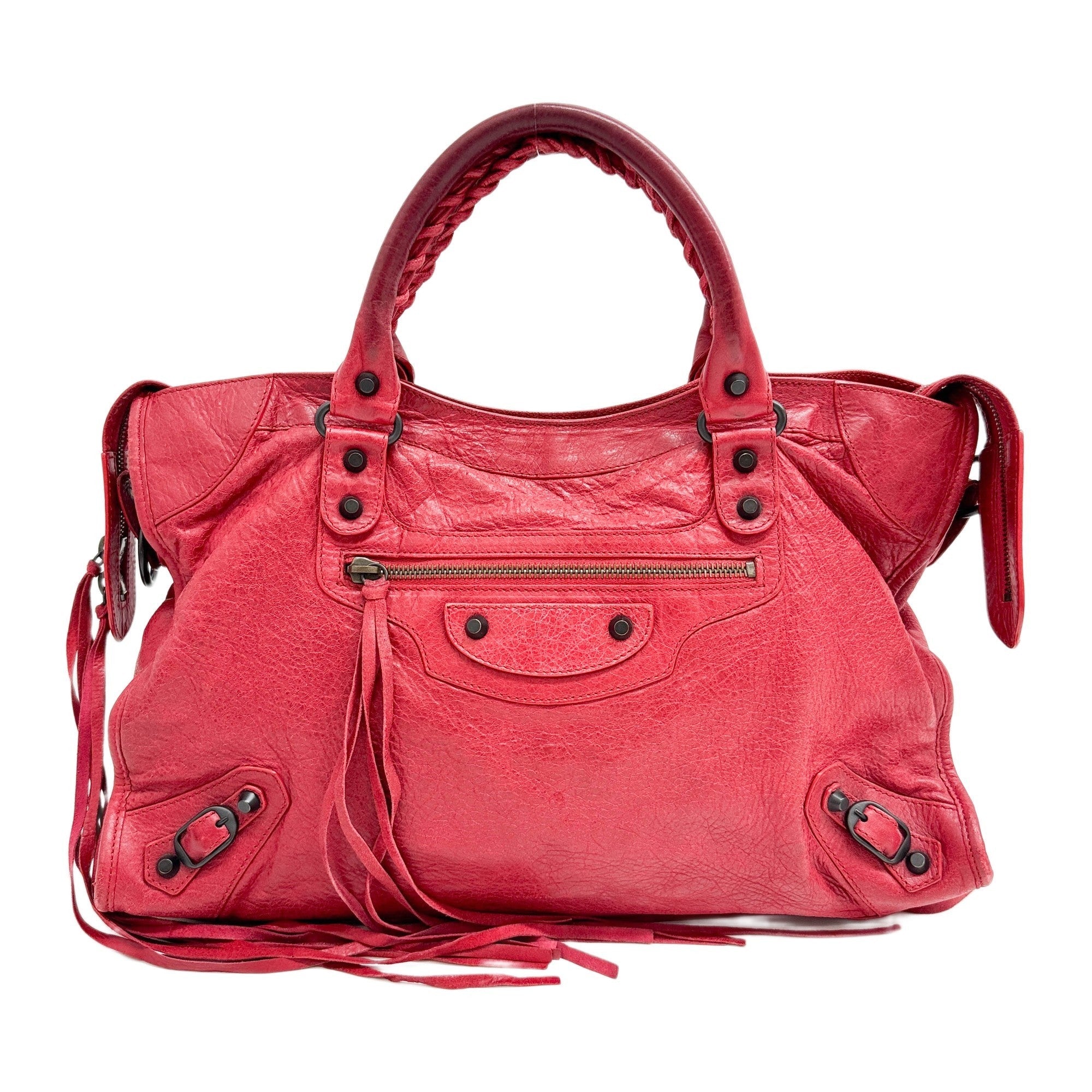 The City Red Leather Two Way Bag