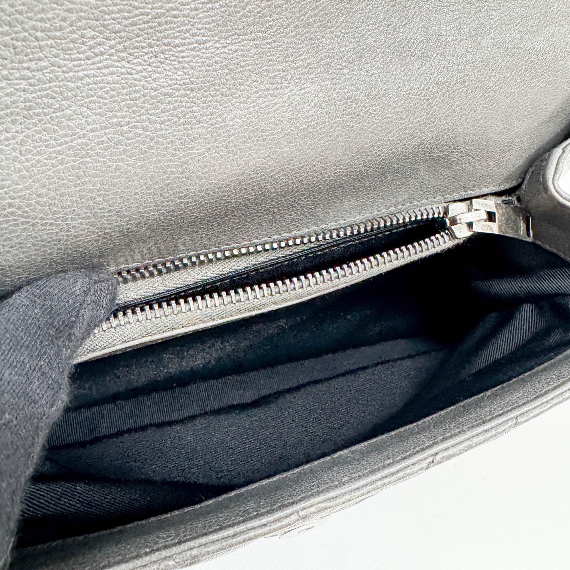 College Gray Leather Two Way Bag