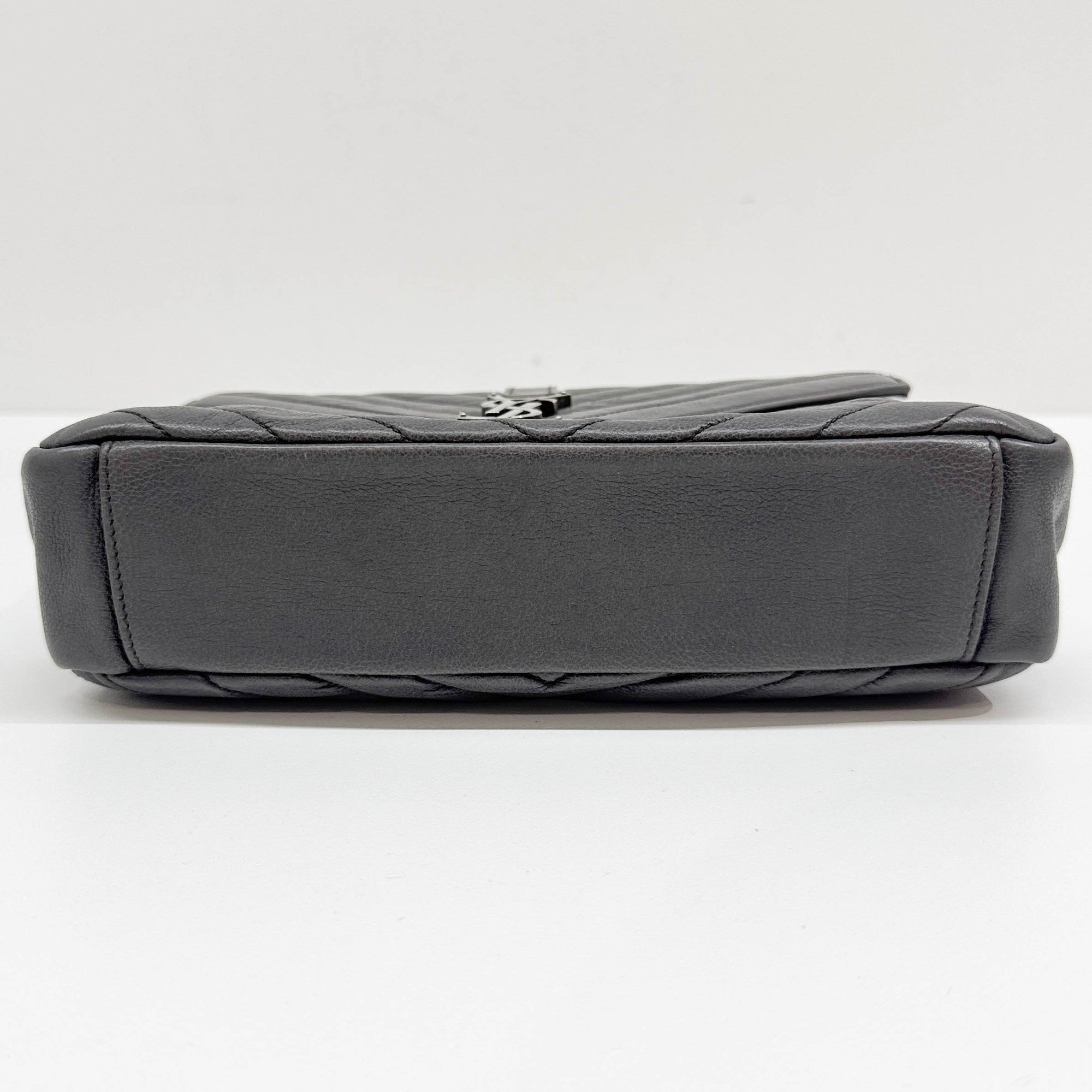 College Gray Leather Two Way Bag