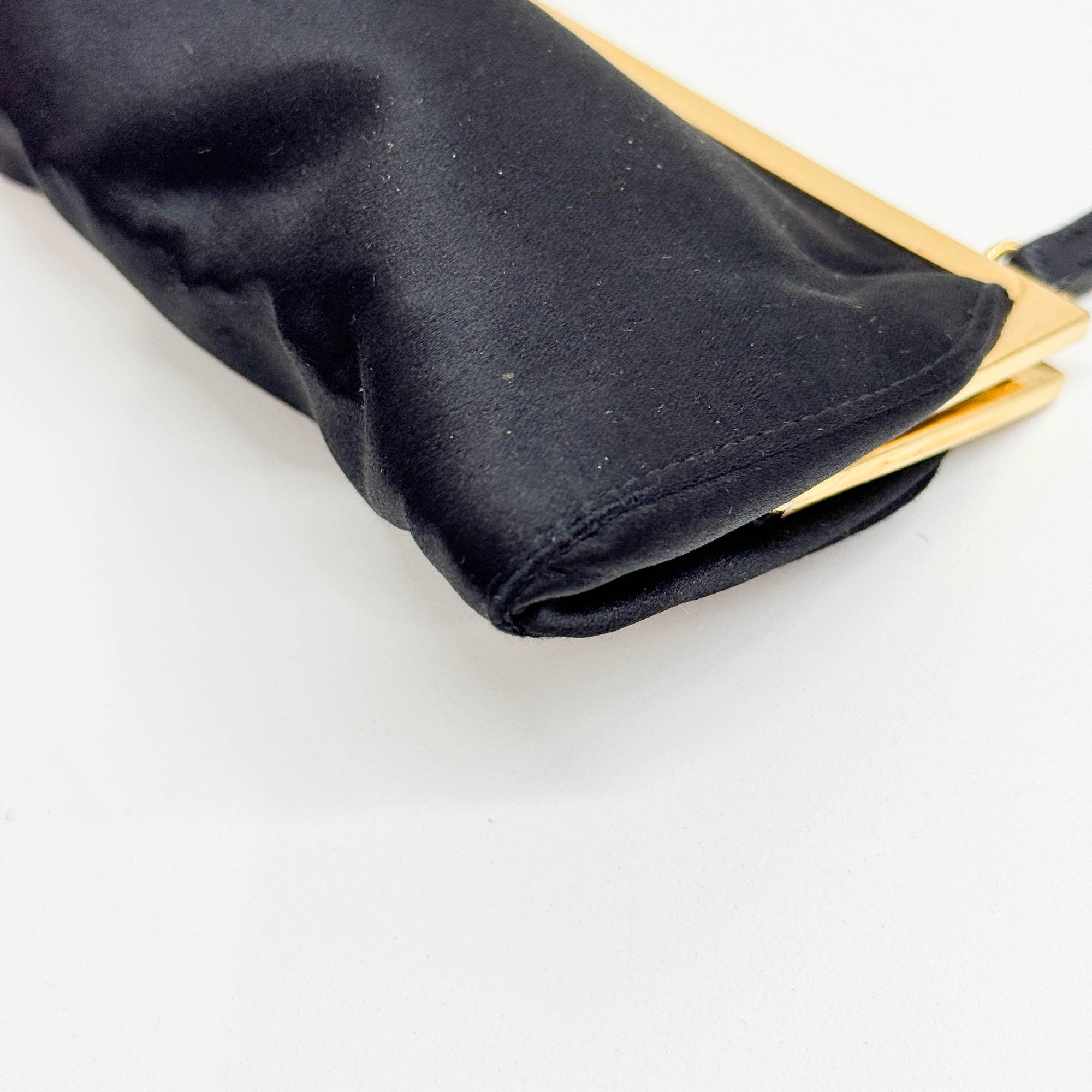 Black Satin Shoulder Bag