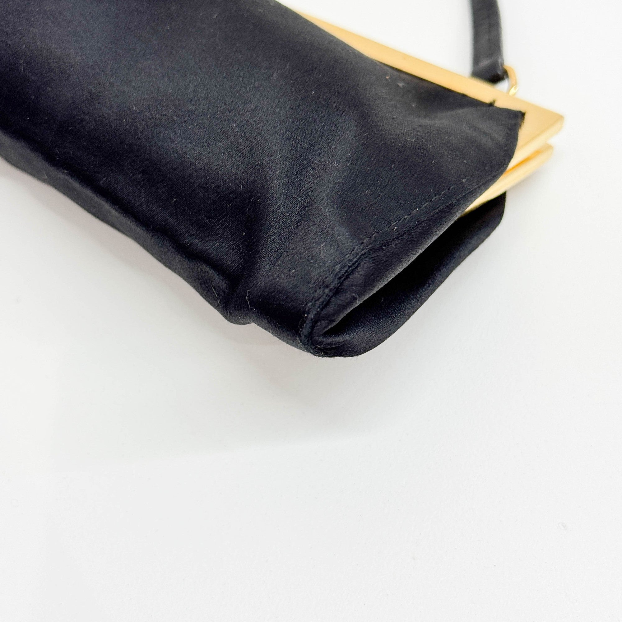 Black Satin Shoulder Bag