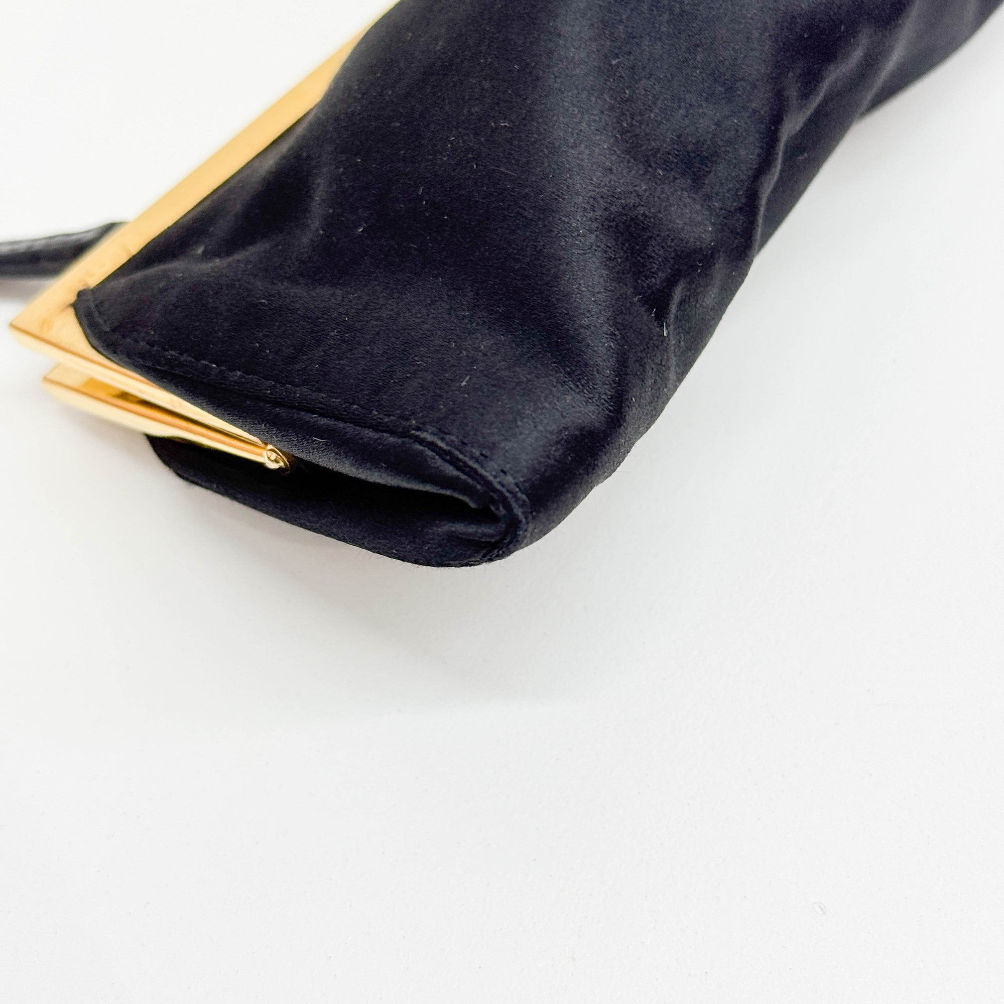 Black Satin Shoulder Bag