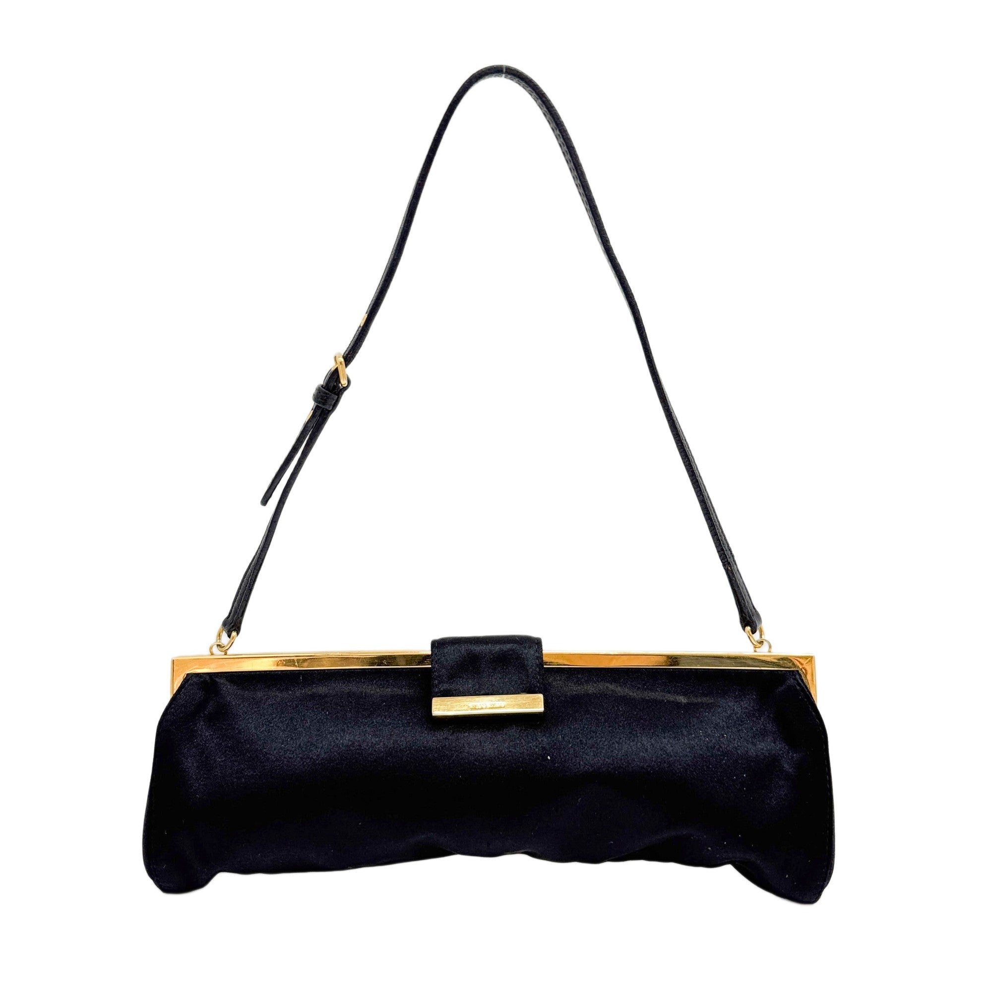 Black Satin Shoulder Bag