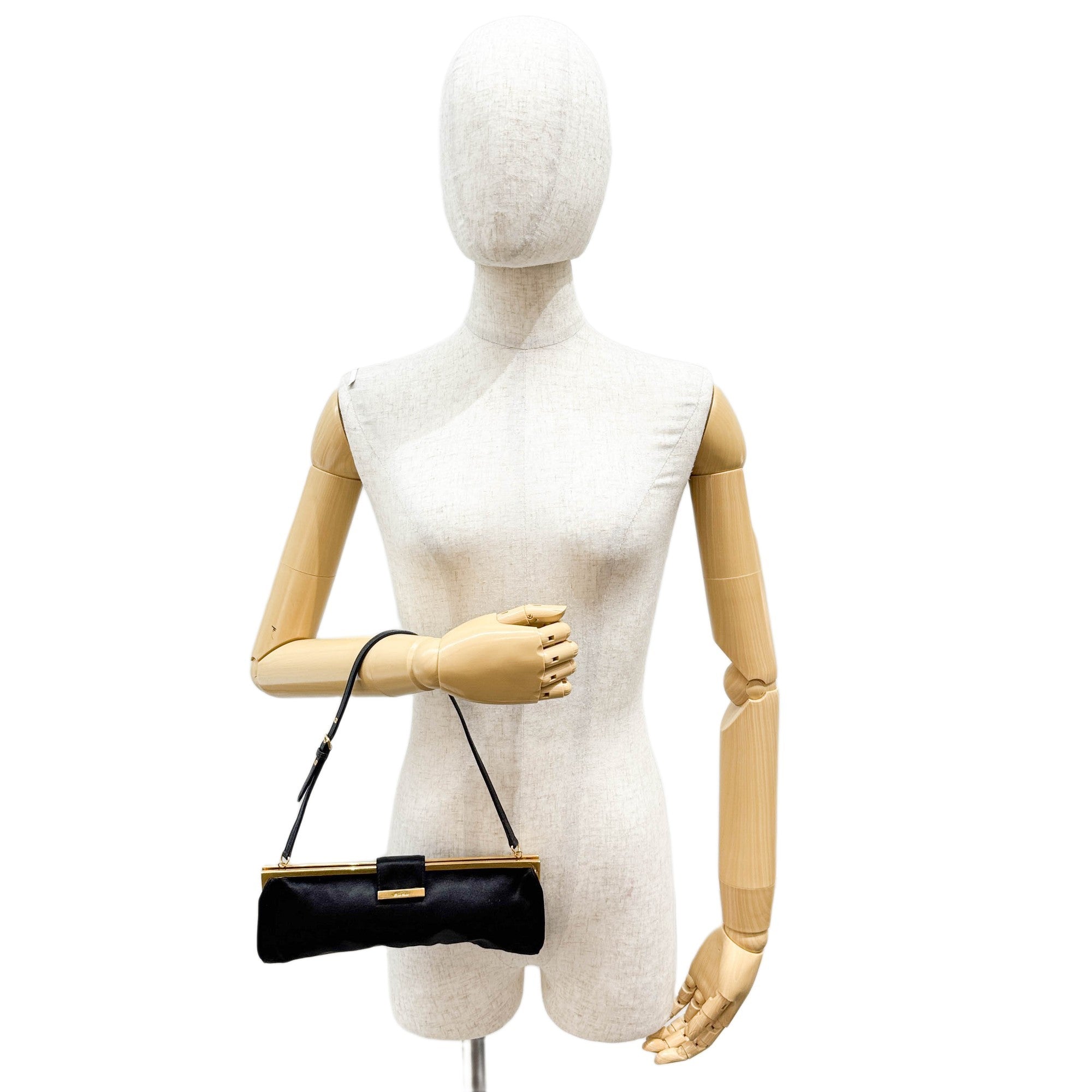 Black Satin Shoulder Bag