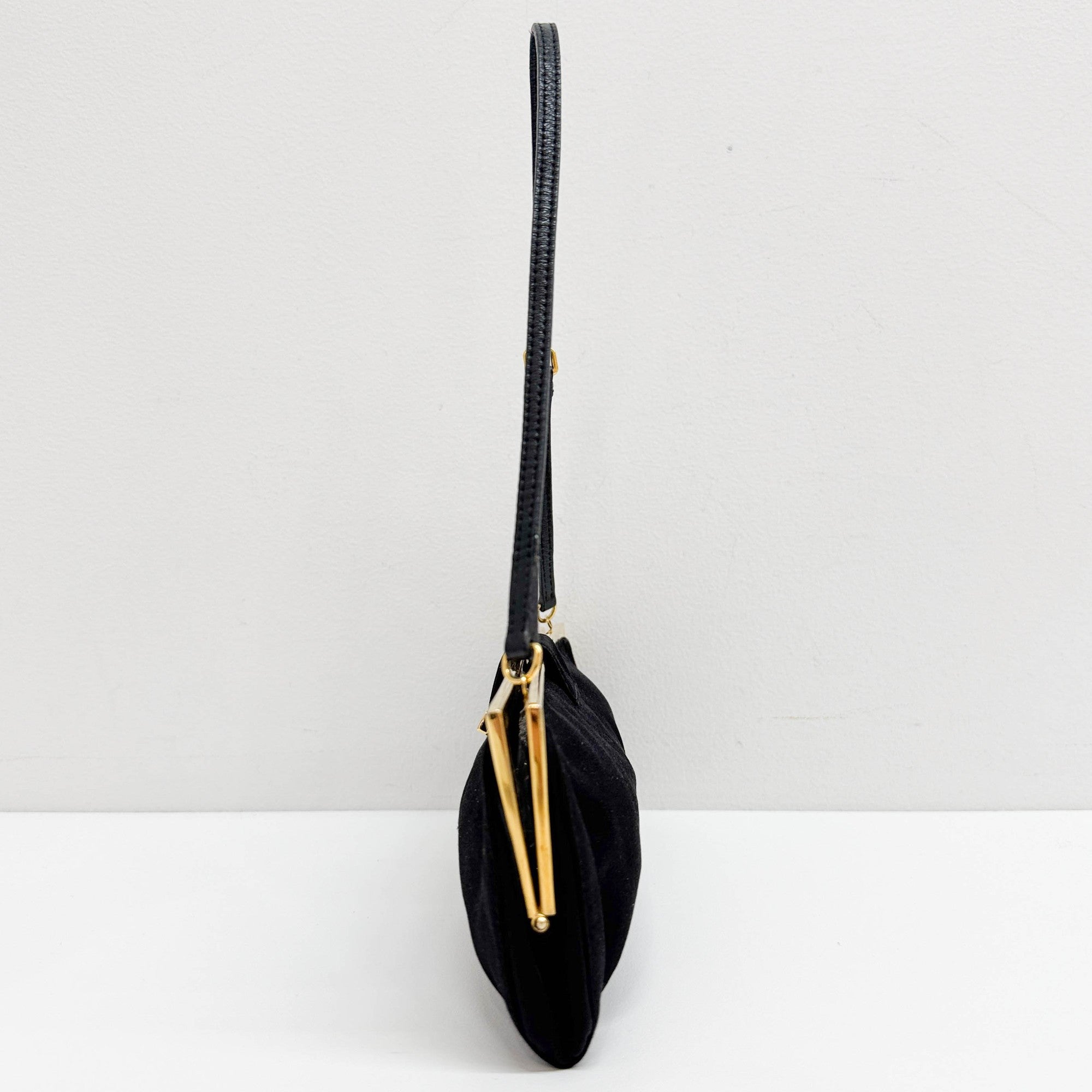 Black Satin Shoulder Bag