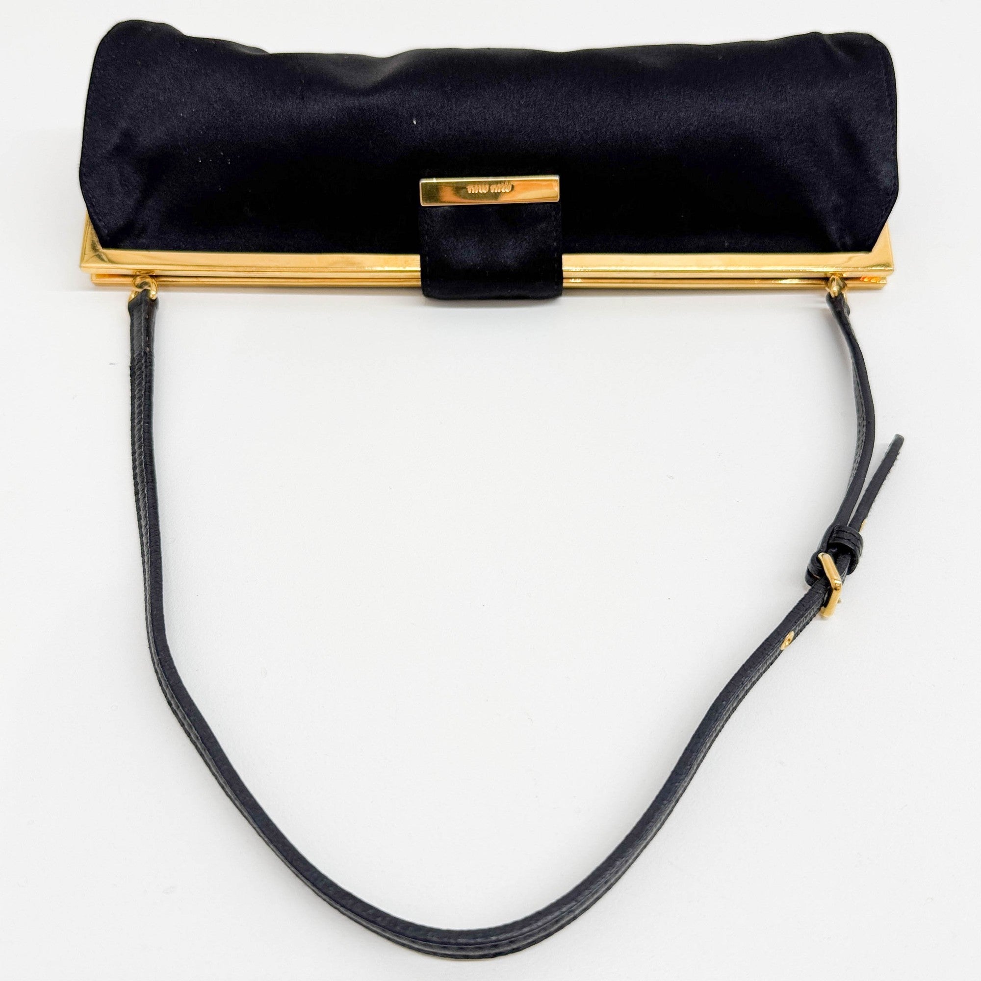 Black Satin Shoulder Bag