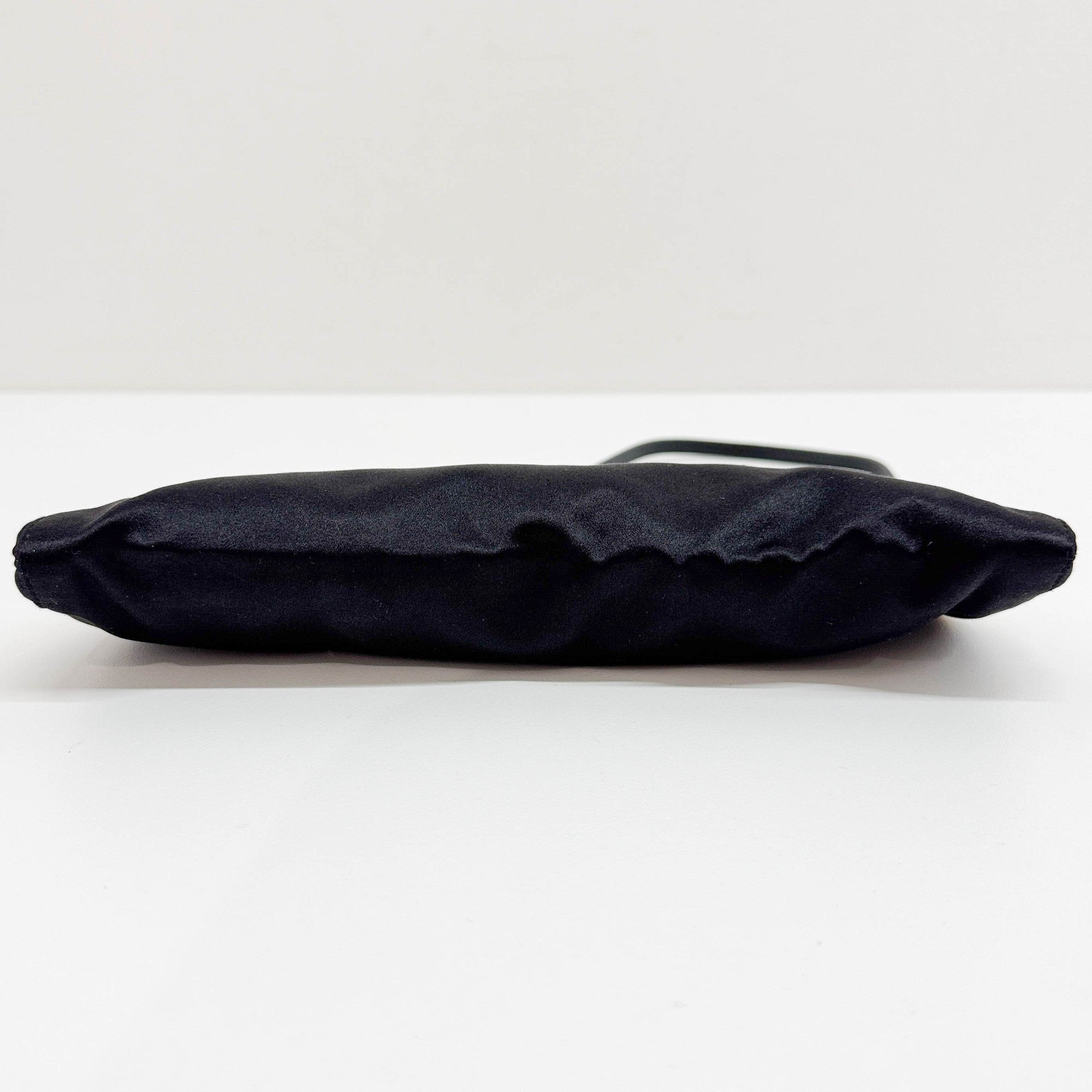 Black Satin Shoulder Bag