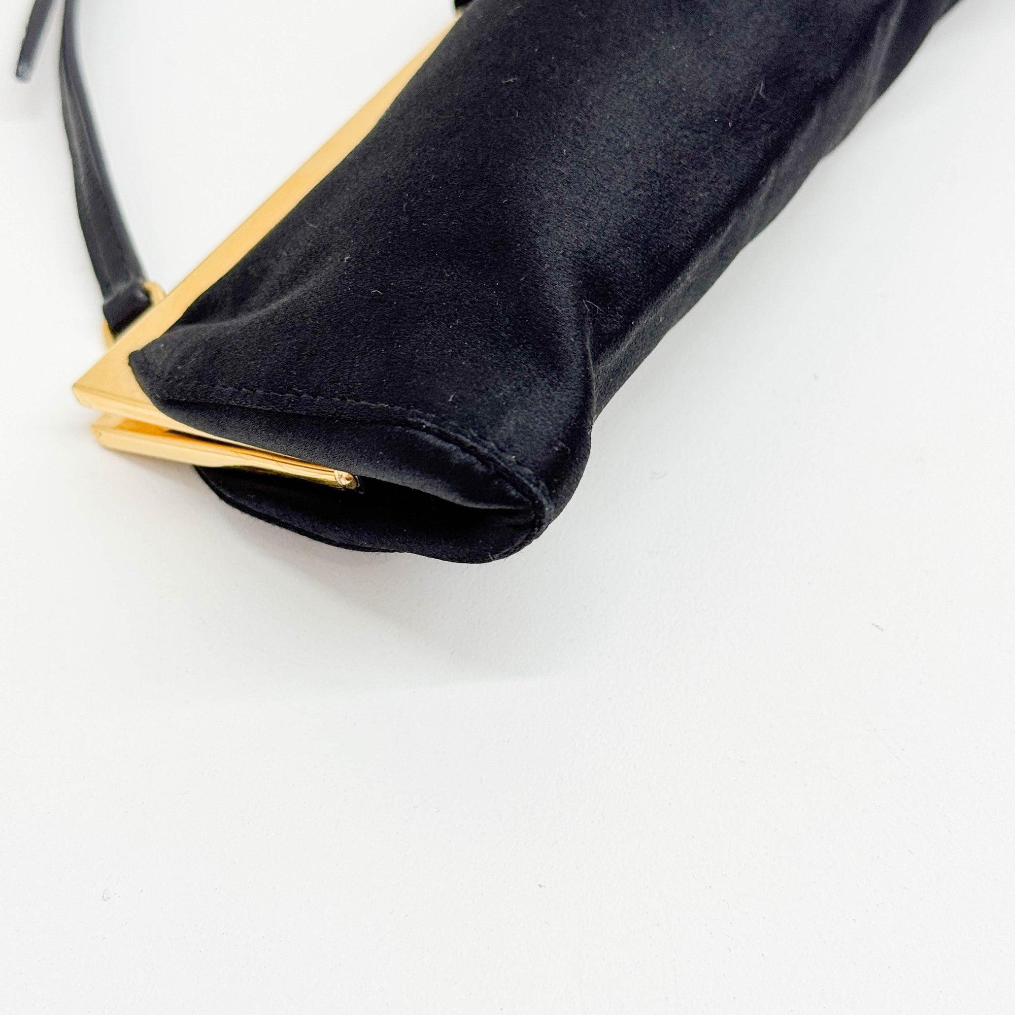 Black Satin Shoulder Bag