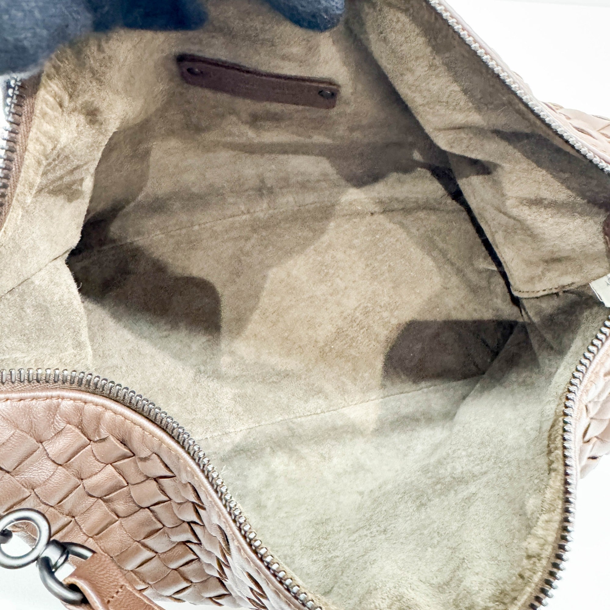 Intrecciato Brown Leather Shoulder Bag