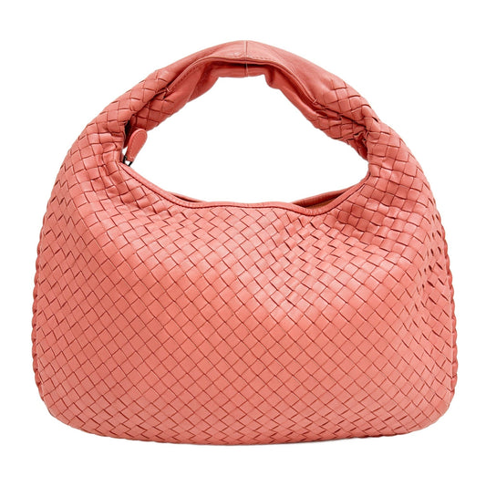 Veneta Intrecciato Coral Pink Leather Shoulder Bag