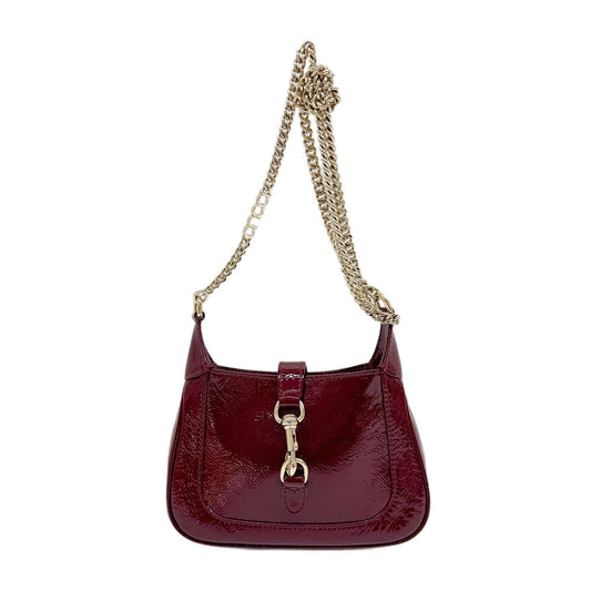 Jackie Notte Red Patent Leather Shoulder Bag