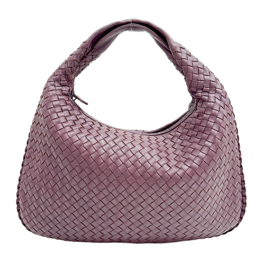 Veneta Intrecciato Plum Leather Shoulder Bag