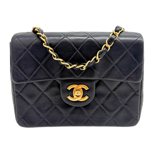 Mini Classic Flap 1996 Black Matelasse Leather Shoulder Bag