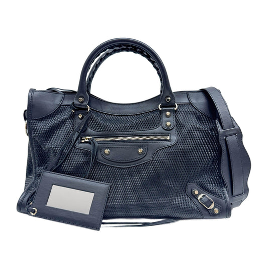 The City Black Leather Two Way Bag