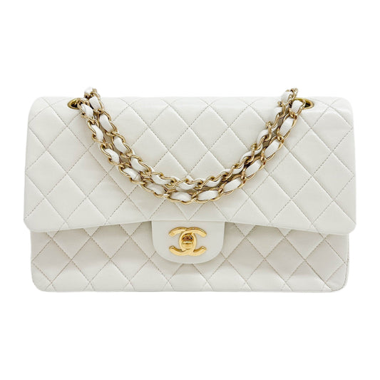 Classic Double Flap 2002 Matelasse White Leather Shoulder Bag