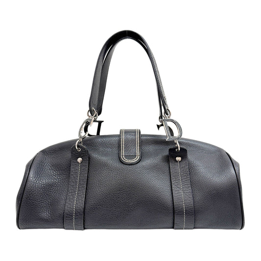 Détective Black Leather Shoulder Bag